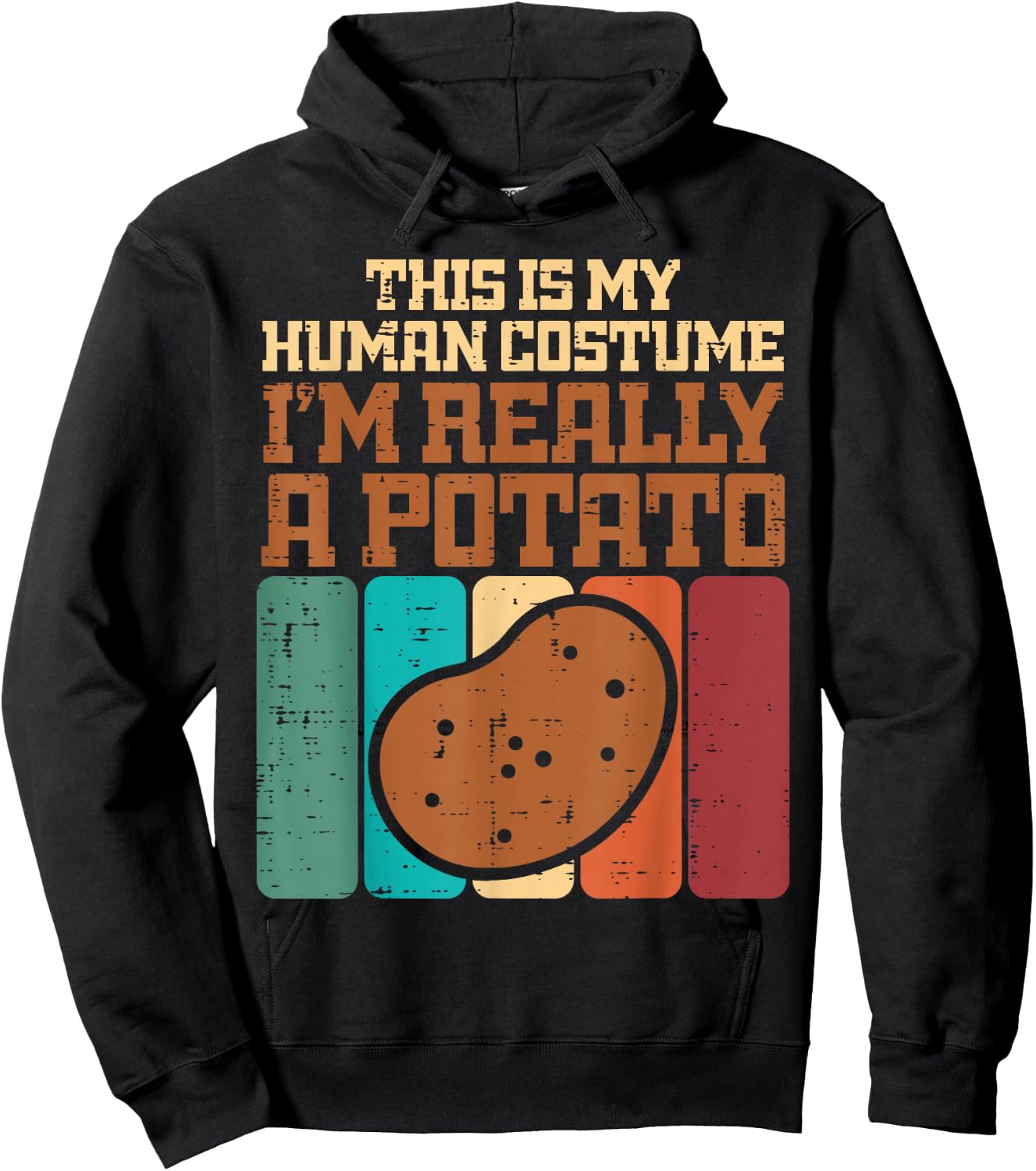 My Human Costume Im A Potato Funny Halloween Men Women Kids Hoodie - Hoodie | Black