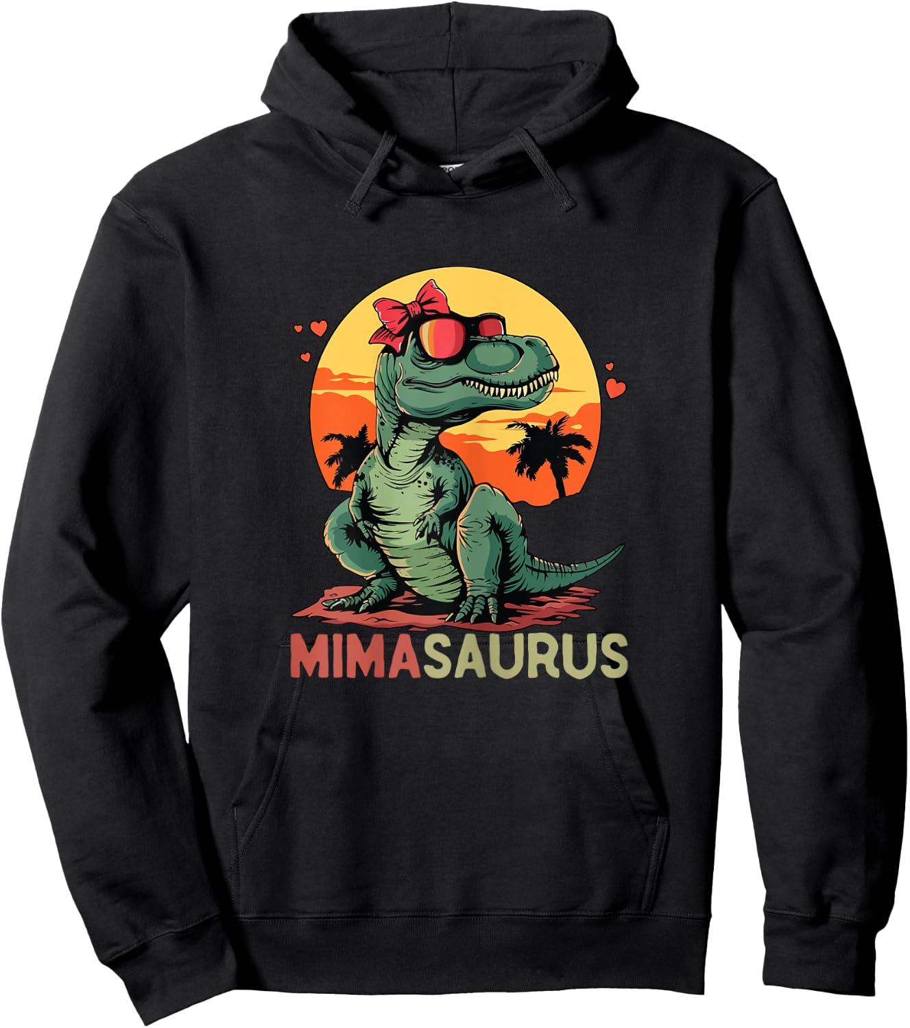 MimaSaurus Dino Dinosaur Mima-Saurus T-Rex Mother's Day Trex Hoodie - Hoodie | Black