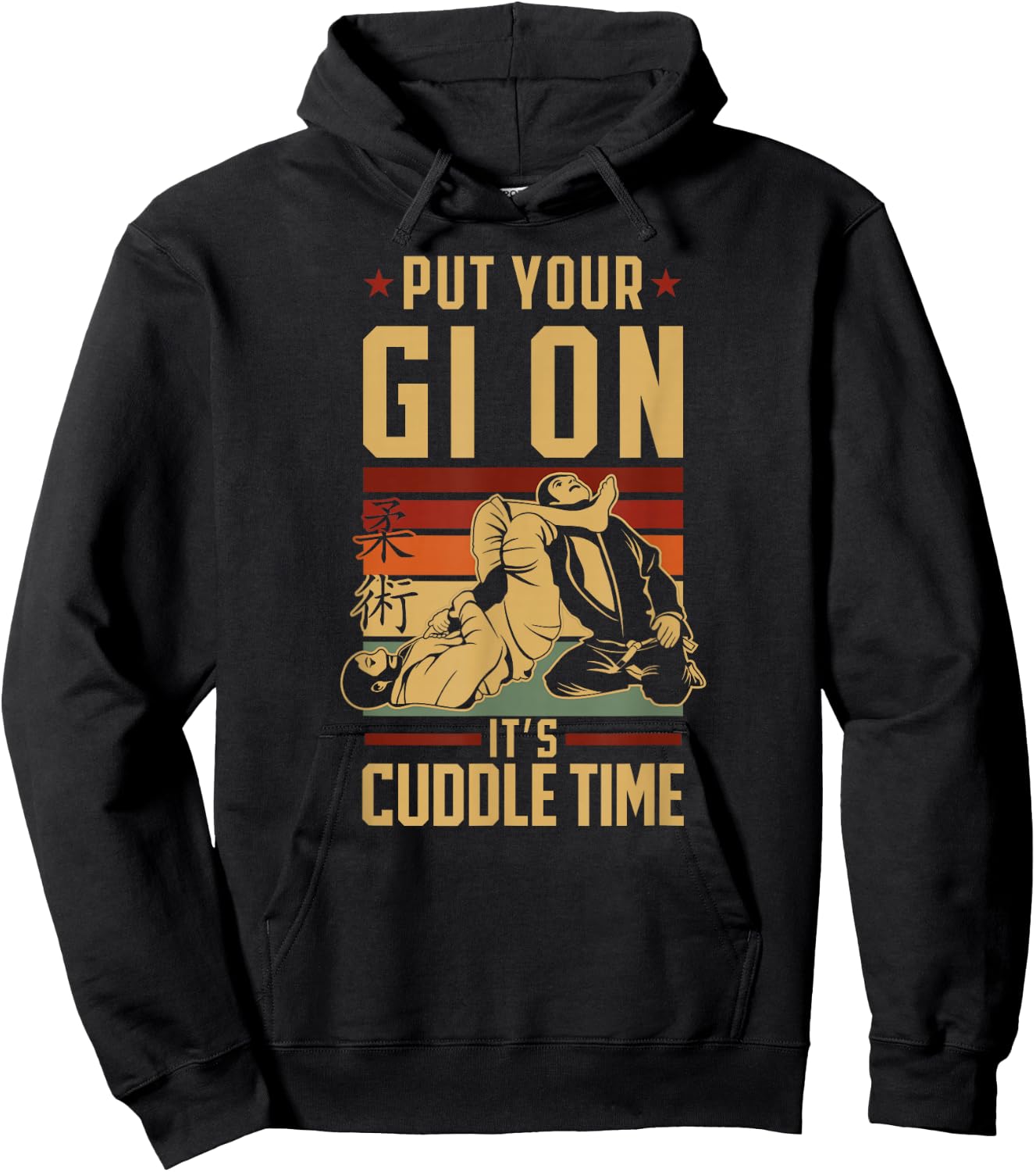 Jiu Jitsu Retro Vintage Put Your Gi On It'S Cuddle Time Hoodie - Hoodie | Black