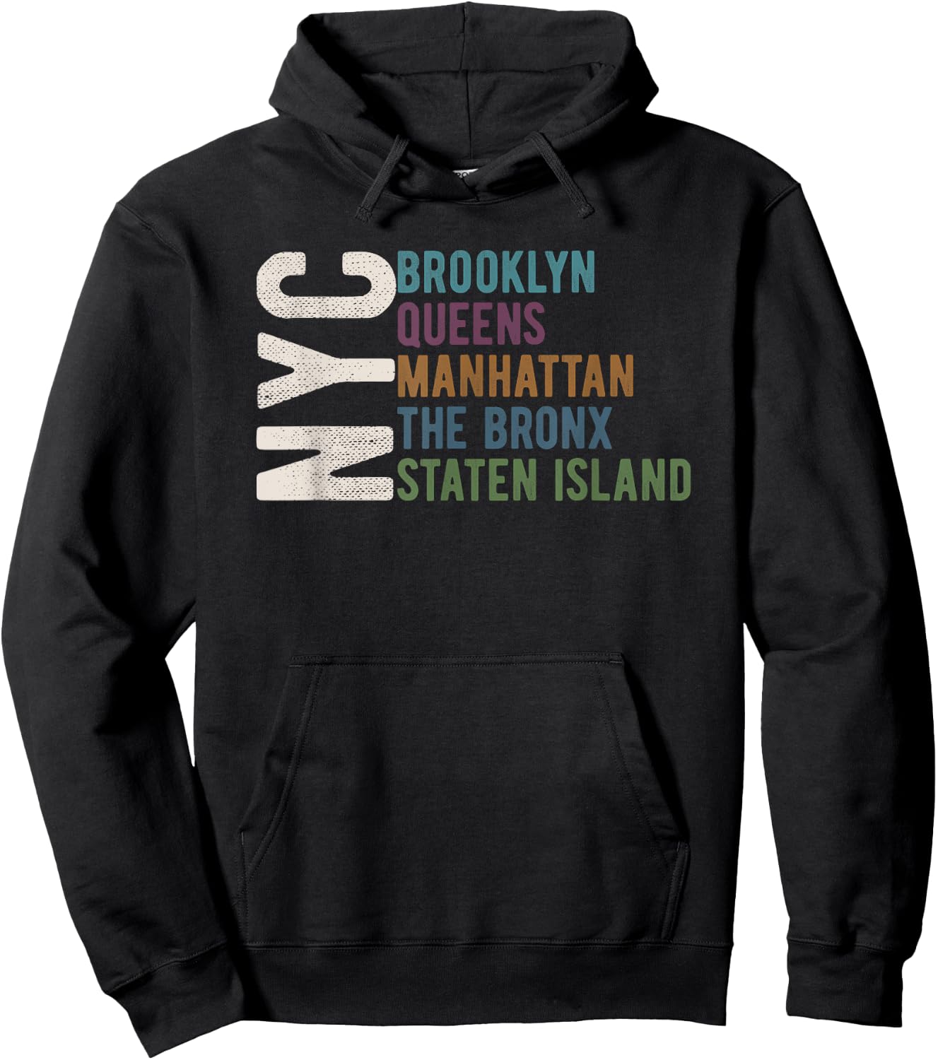 NY 5 Boroughs Five Boroughs NYC Lovers and Residents Hoodie - Hoodie | Black