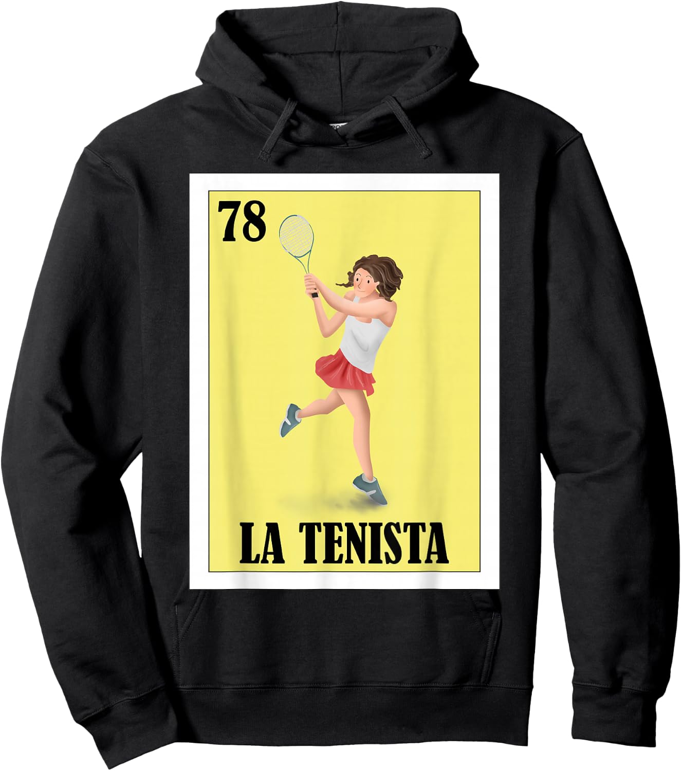 Funny Tennis Mexican Design - La Tenista Hoodie - Hoodie | Black