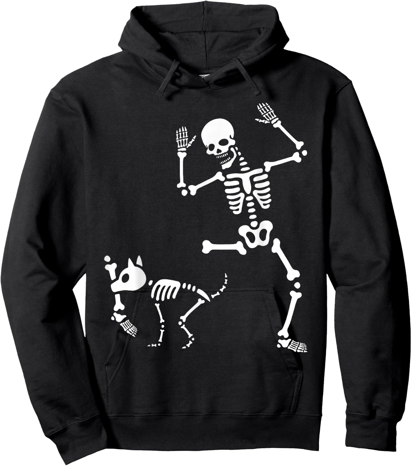 Skeleton Bones Halloween Dog Trick Or Treating Puppy Breeder Hoodie - Hoodie | Black