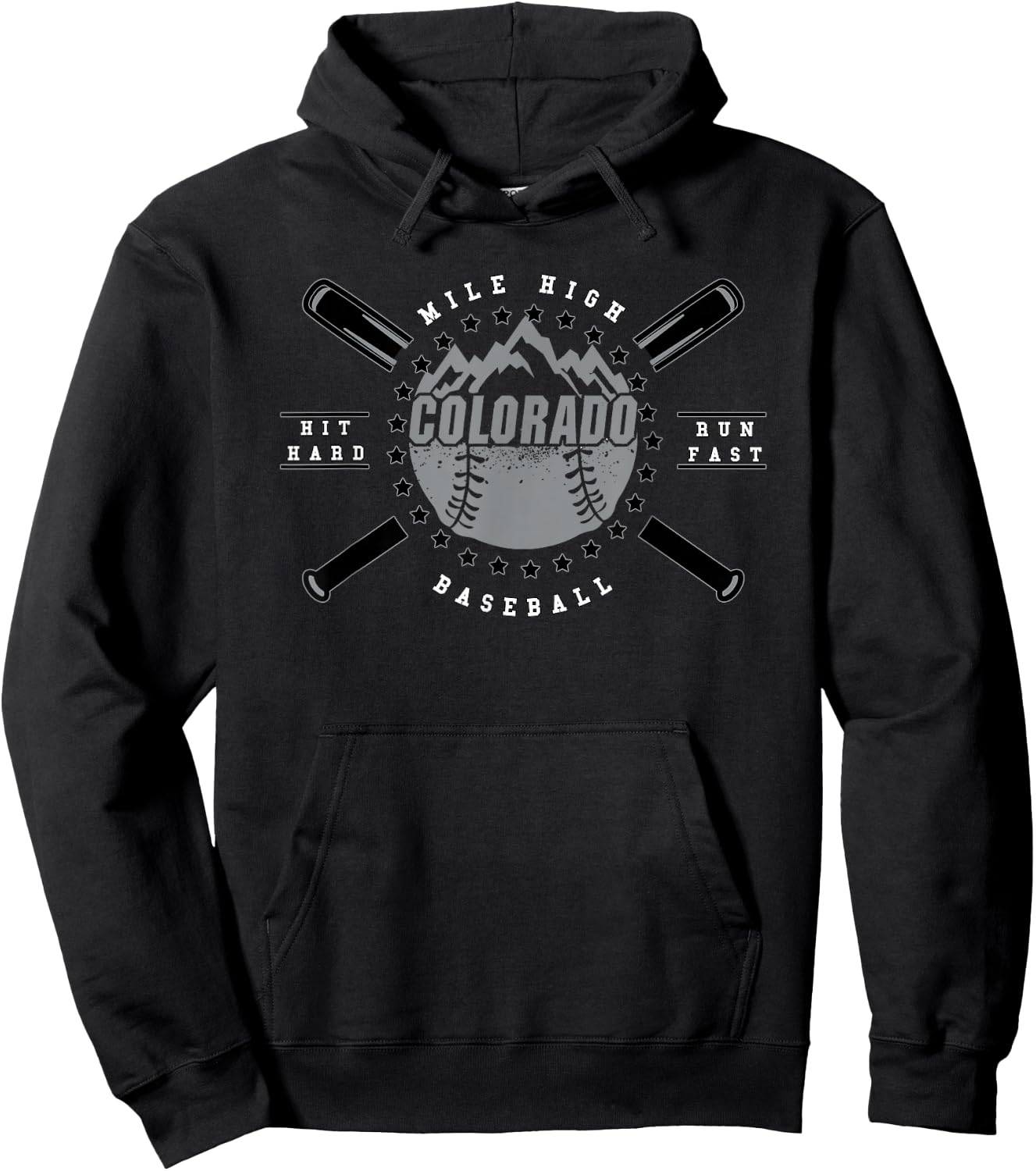 Colorado Baseball - Rocky Mountains Graphic Design Hoodie - Hoodie | Black