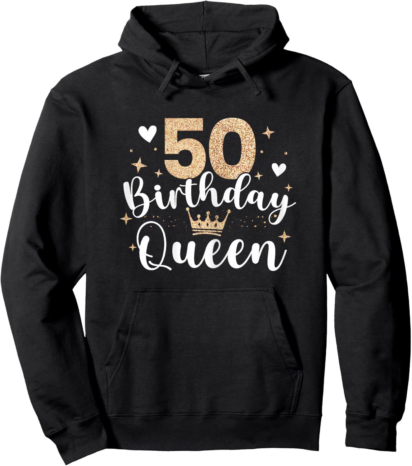 50th Birthday Queen 50 Years Fifty Hoodie - Hoodie | Black