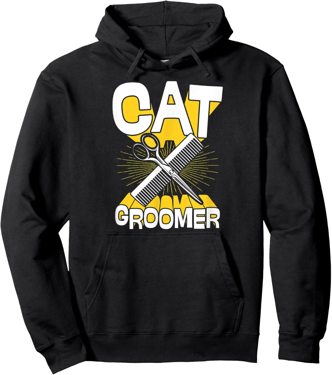 Cat Groomer Cute Retro Vintage Style Funny Comb Scissors Women Hoodie - Hoodie | Black