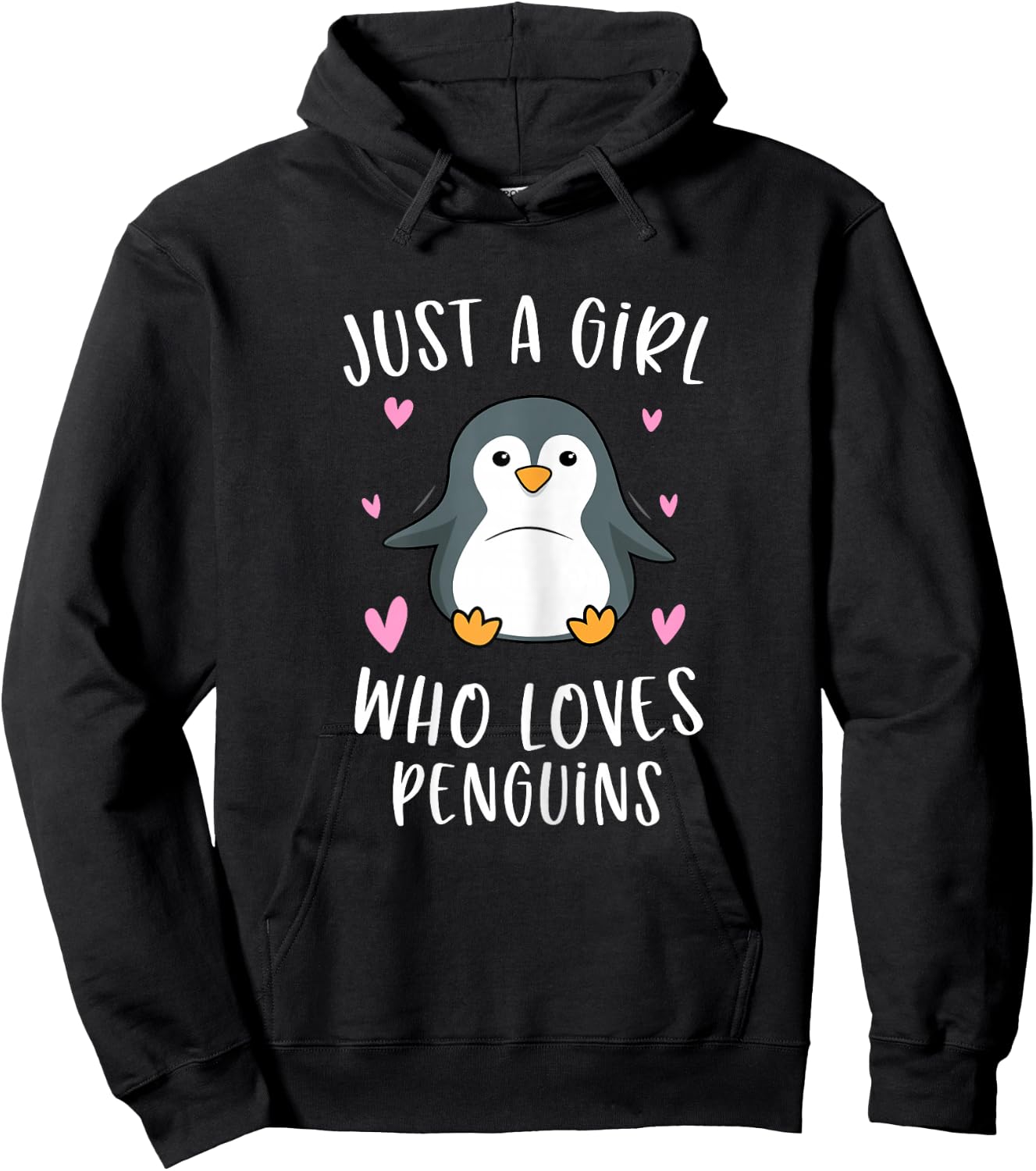 Just A Girl Who Loves Penguins Funny Penguin Gifts For Girls Hoodie - Hoodie | Black