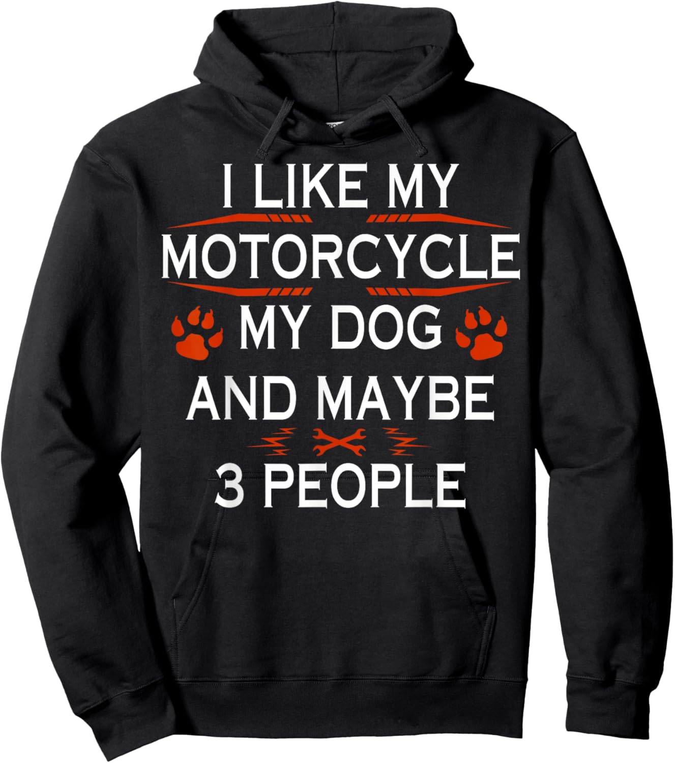 Funny Biker I Like My Motorcycle Dog And Maybe 3 People Hoodie - Hoodie | Black
