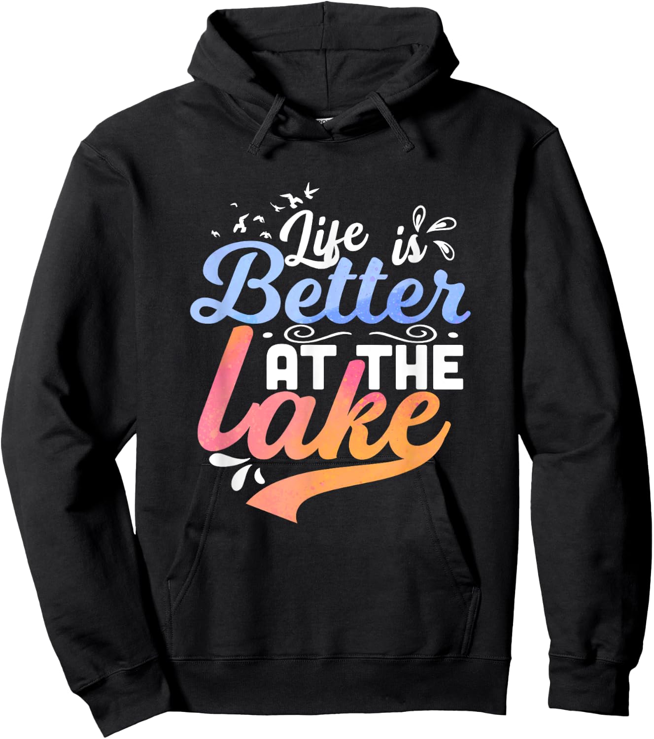 Life is better at the lake Fishing Boating Lake Life Design Hoodie - Hoodie | Black