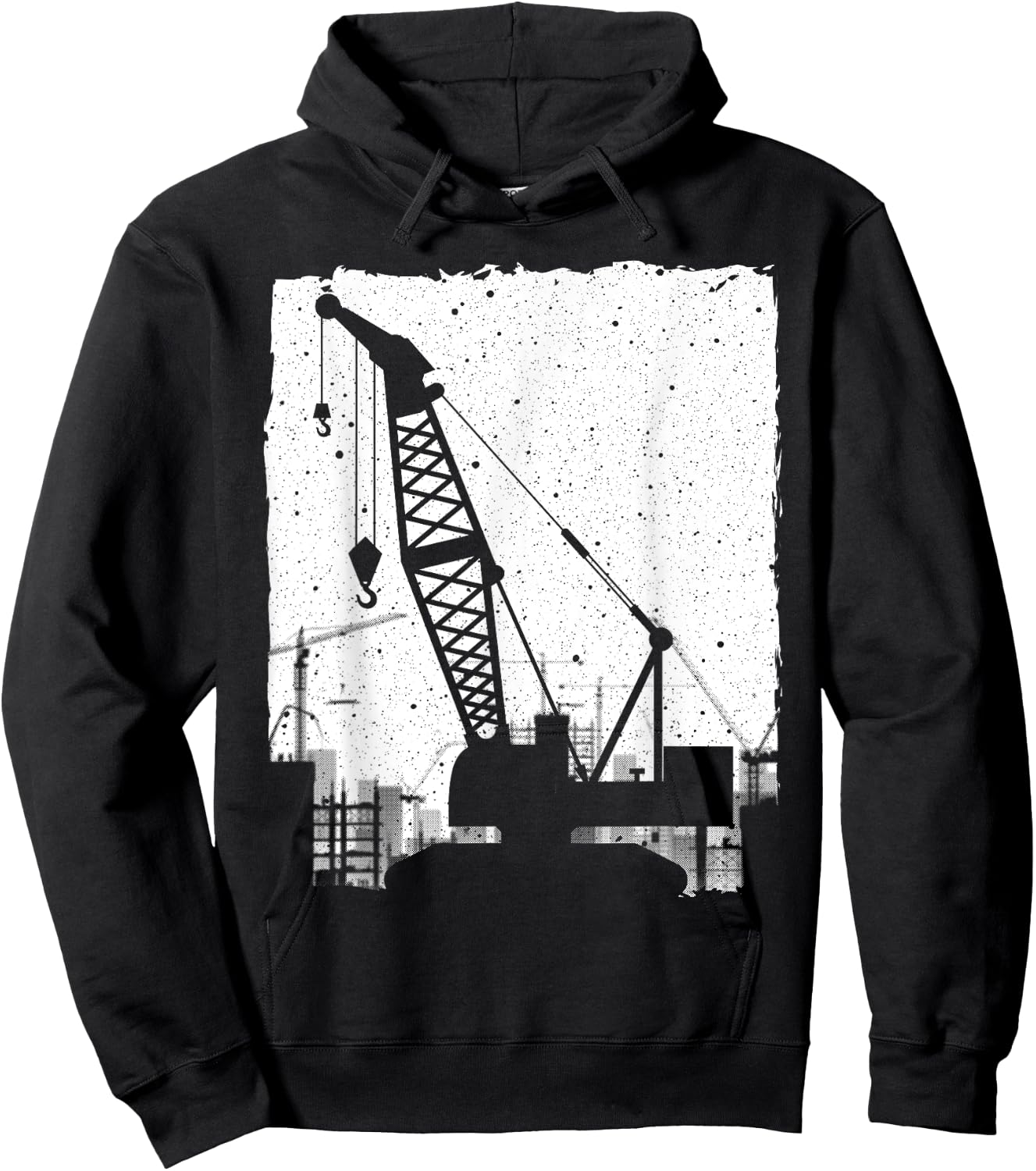 Funny Crane Art Men Women Crane Operator Heavy Equipment Hoodie - Hoodie | Black