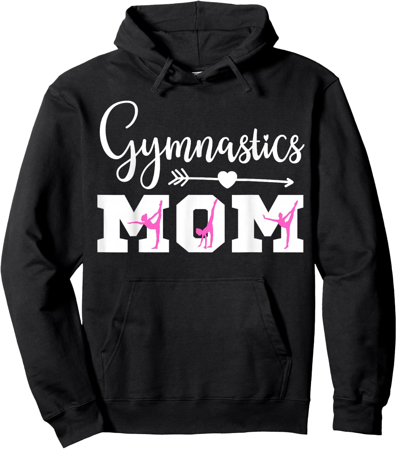 Gymnastics Mom Cute Gymnast Parent Proud Gymnast Mother Hoodie - Hoodie | Black