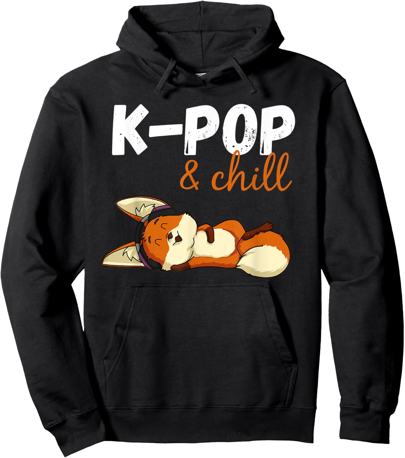 Kpop and chill, cute fennec fox k pop Hoodie - Hoodie | Black