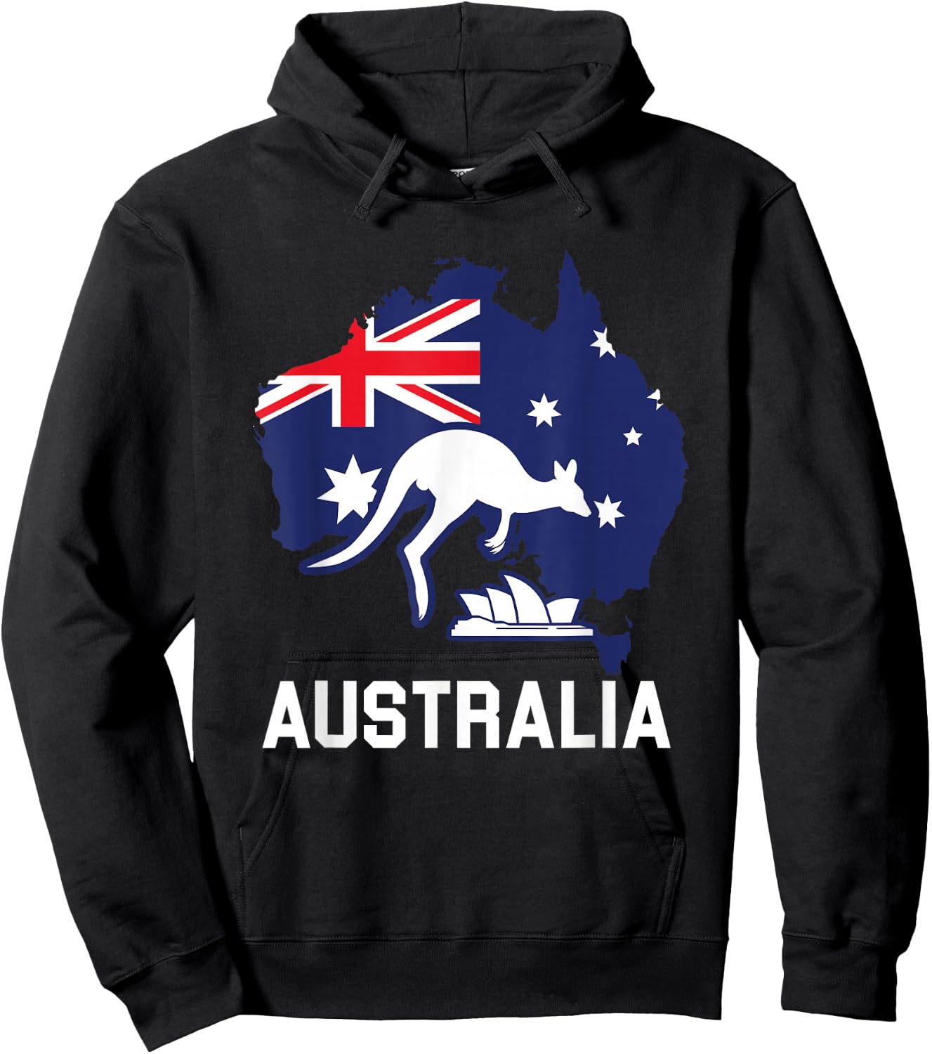 Australia Country Map Australian Kangaroo Melbourne Aussie Hoodie - Hoodie | Black