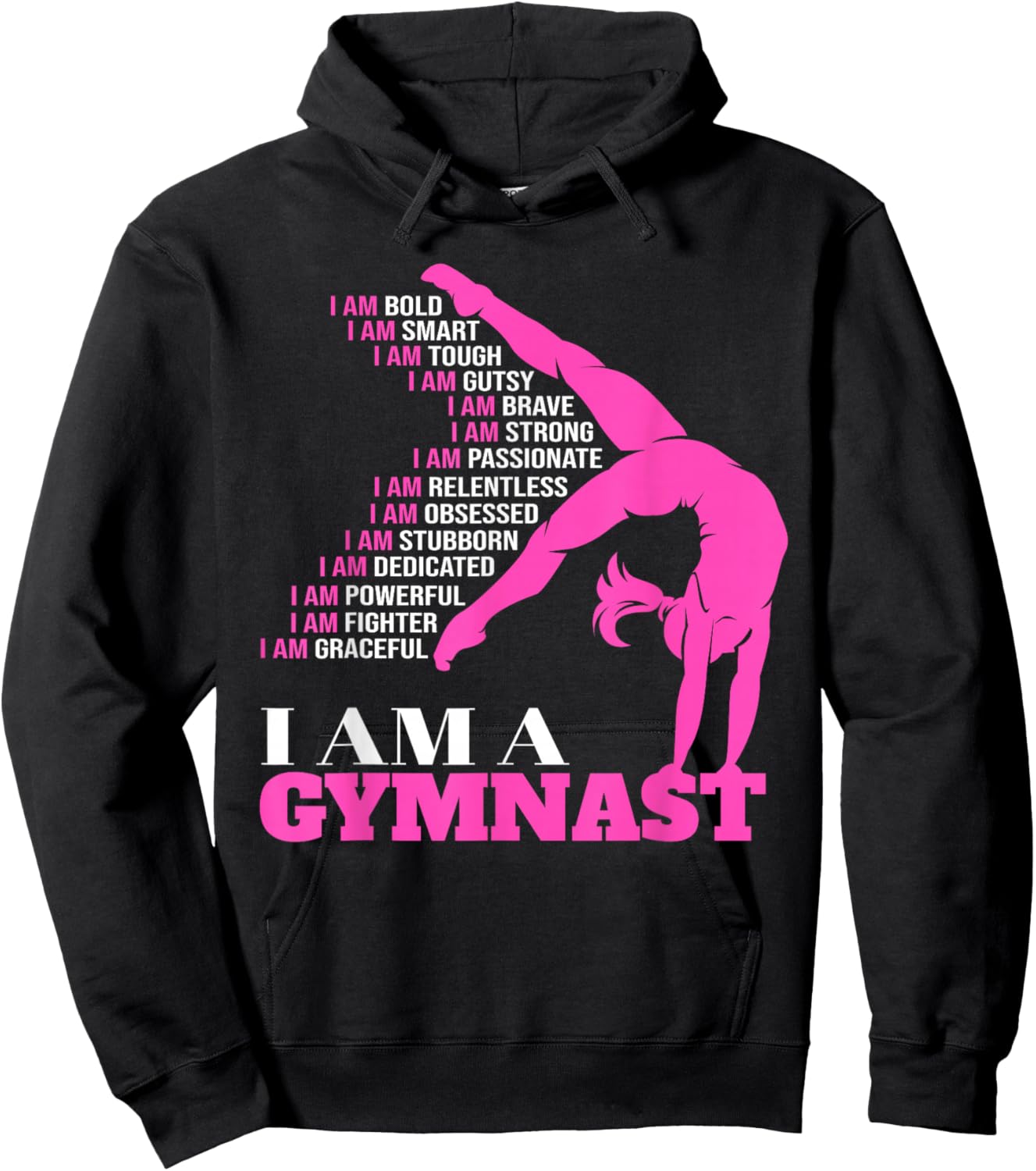 I Am A Gymnast Funny Handstand Gymnastics Gift Women Girls Small Hoodie - Hoodie | Black