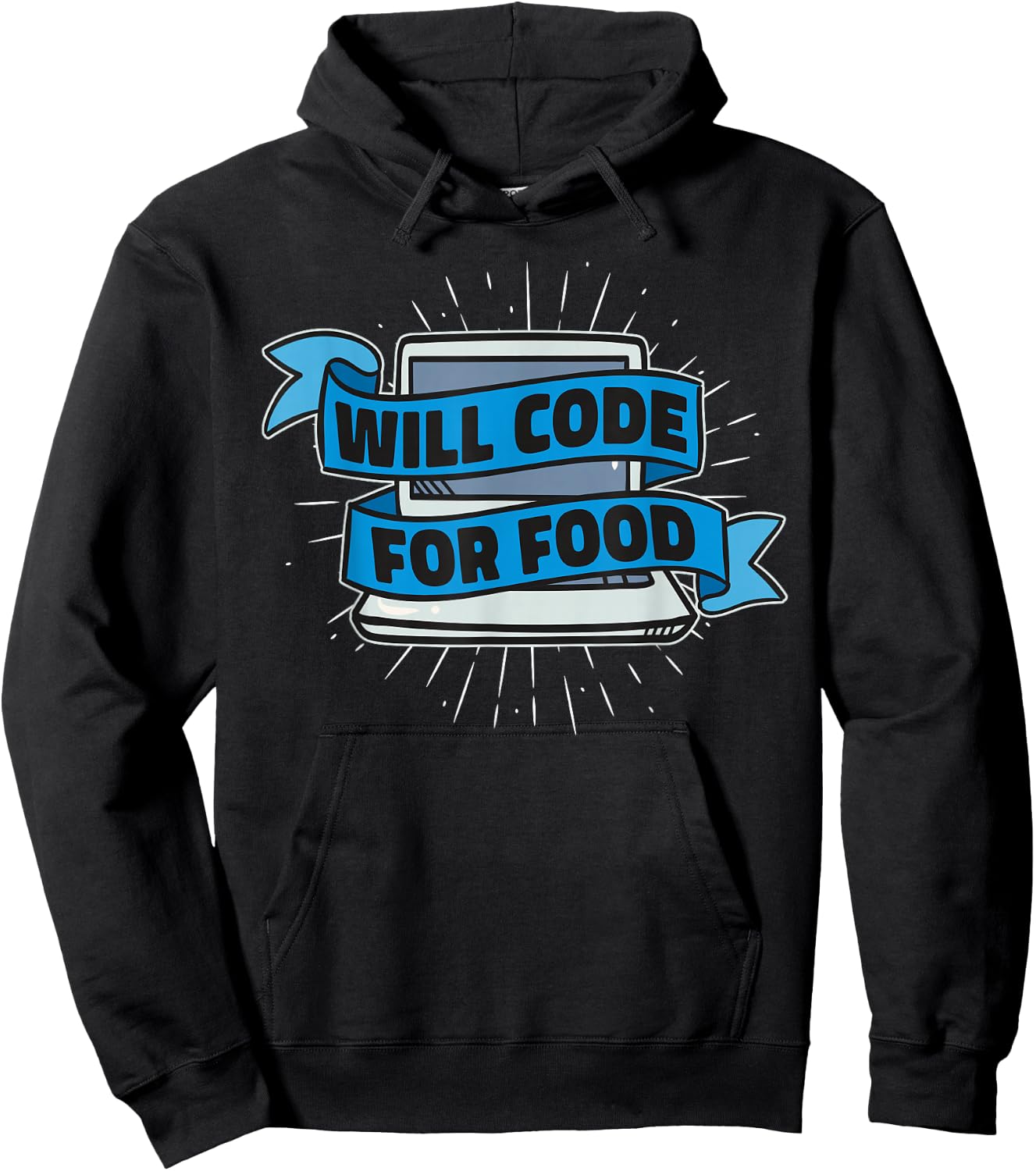 Will Code For Food - Developer Software Engineer Programming Hoodie - Hoodie | Black