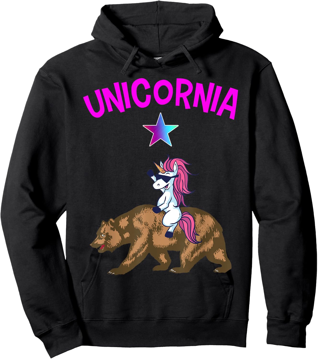 Unicornia Shirt Funny California Unicorn Gift Hoodie - Hoodie | Black