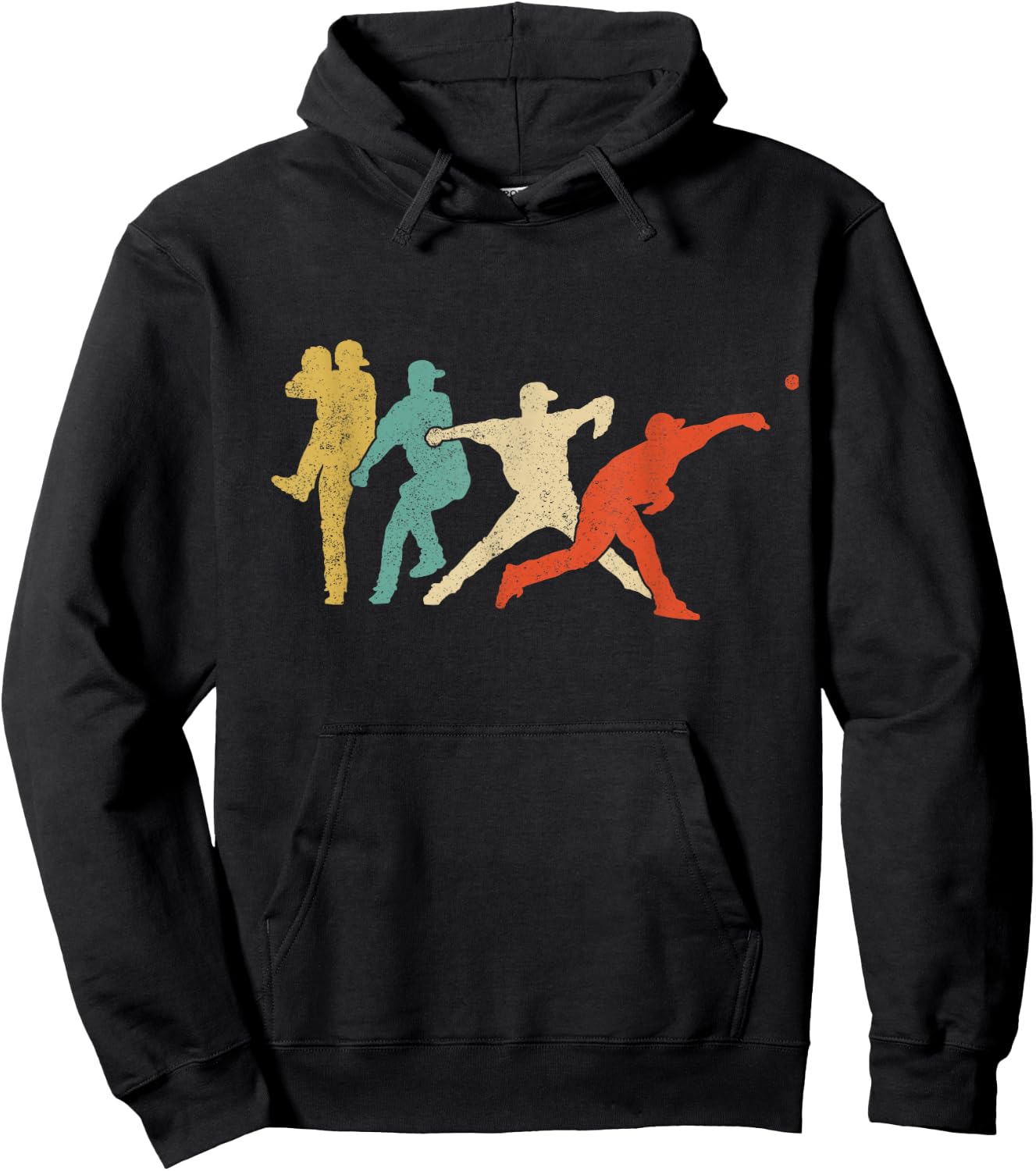Baseball Player Pitcher Retro Team Matching Hoodie - Hoodie | Black