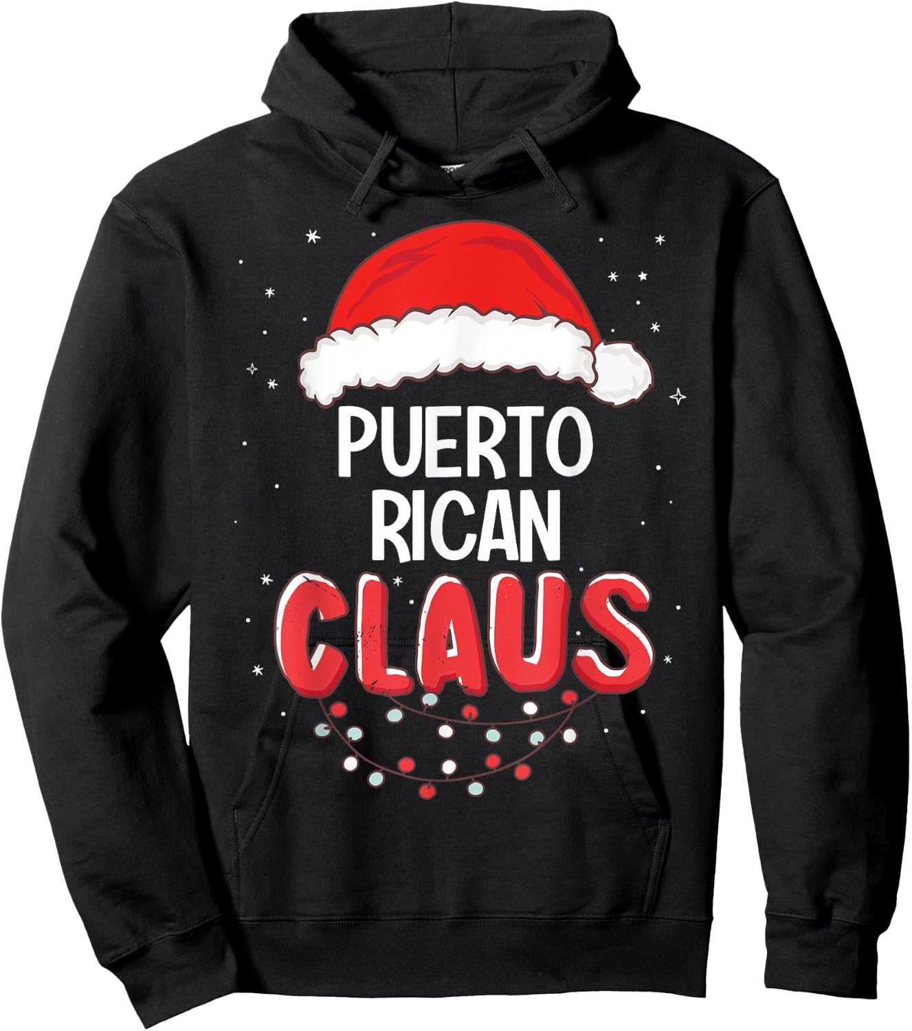 Puerto Rican Santa Claus Christmas Matching Costume Hoodie - Hoodie | Black