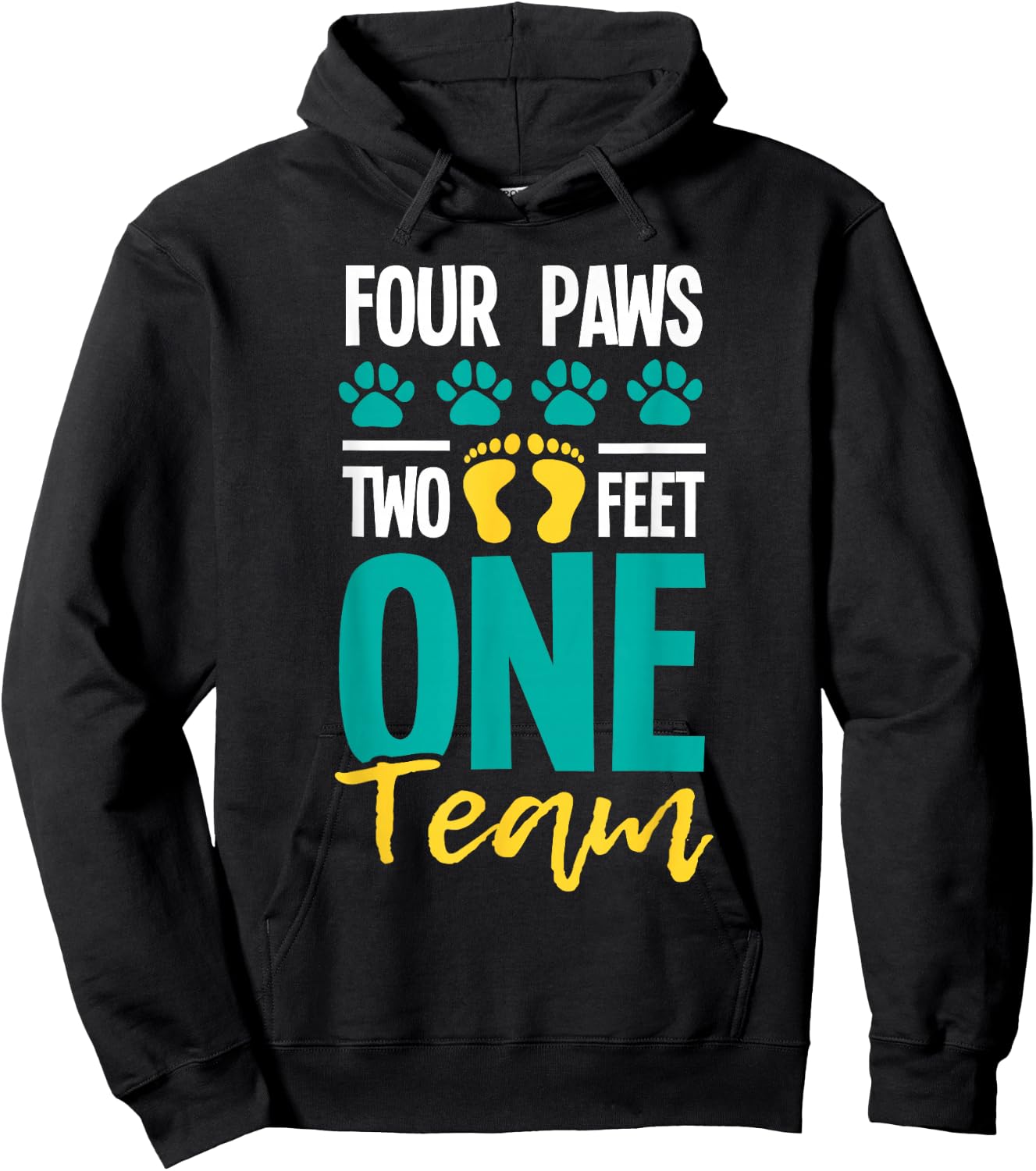 Four Paws Two Feet One Team - Puppy Lover Dog Trainer Hoodie - Hoodie | Black