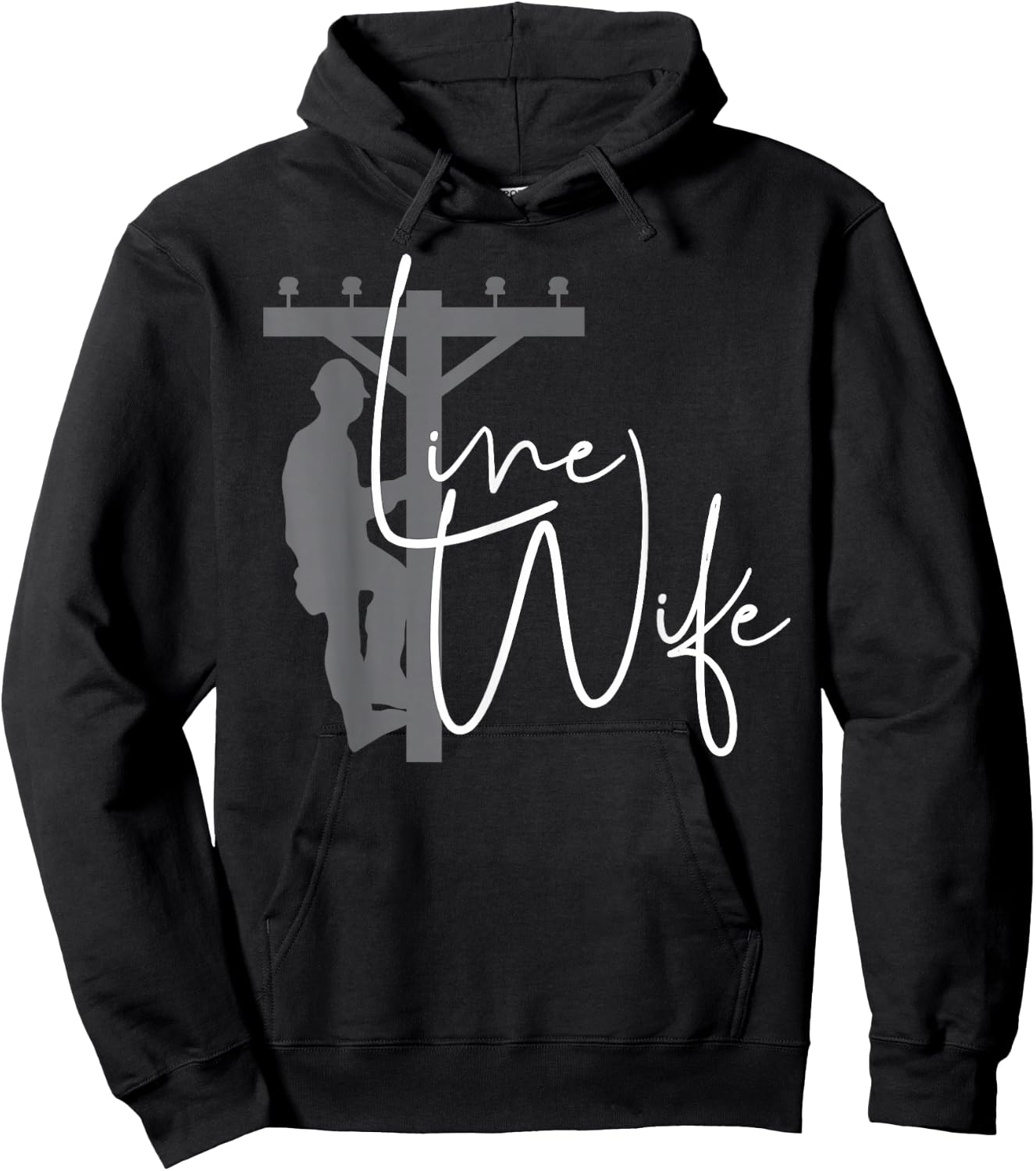Cute Line Wife - Electrical Lineman's Wife Hoodie - Hoodie | Black