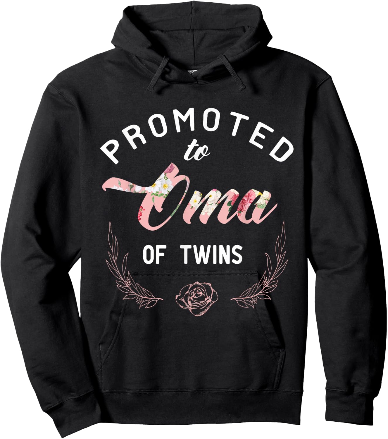 Promoted To Oma Of Twins Hoodie - Hoodie | Black