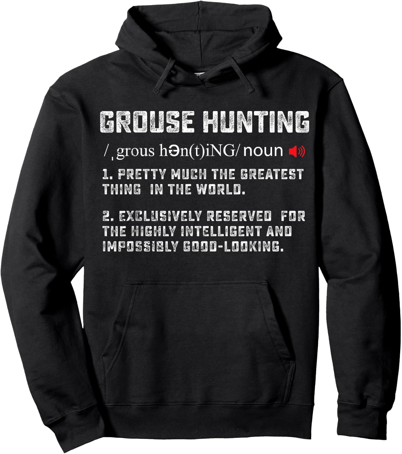 Hunting Ruffed Grouse bird- funny definition art Hunter Hoodie - Hoodie | Black