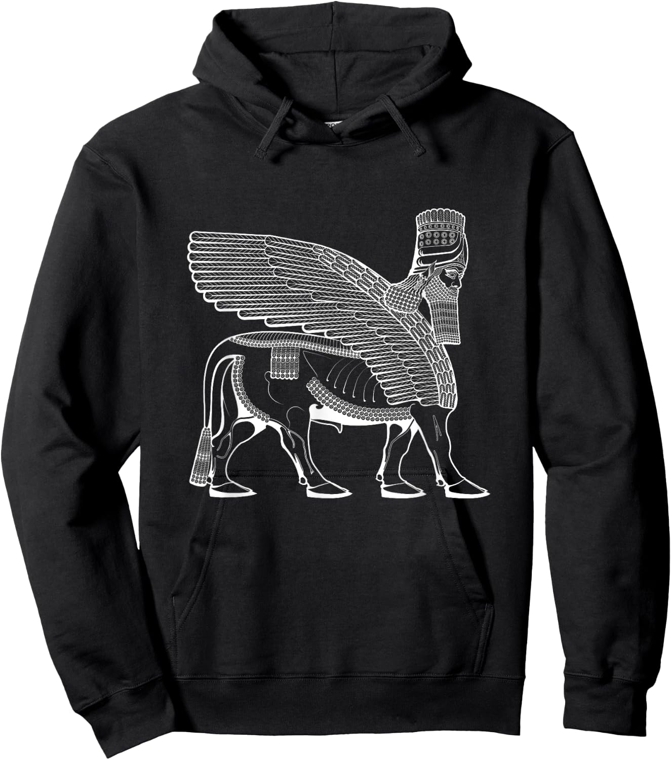 Lamassu Assyrian / White Lamassu Hoodie - Hoodie | Black