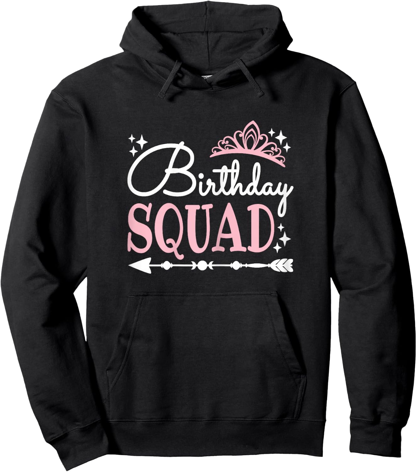 Funny Birthday Squad Party Bday Queen Cute Women Girls Hoodie - Hoodie | Black
