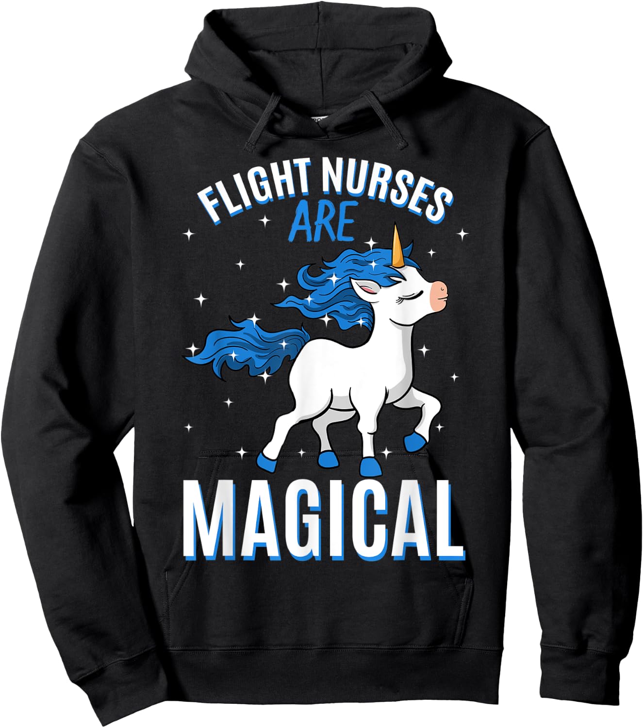 Flight Nurses Are Magical Unicorn Job Aeromedic Profession Hoodie - Hoodie | Black
