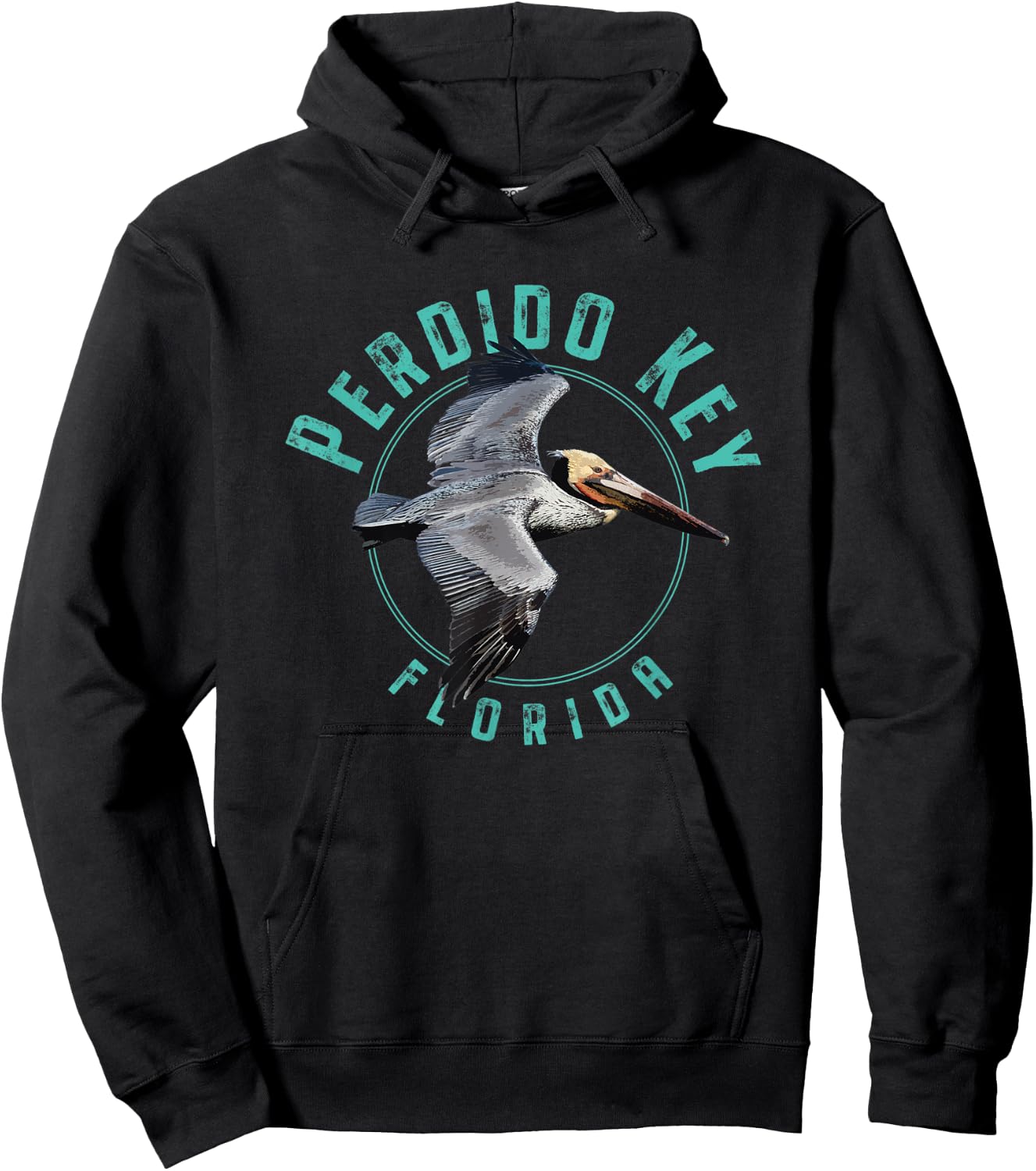 Perdido Key Florida Pelican Design Hoodie - Hoodie | Black