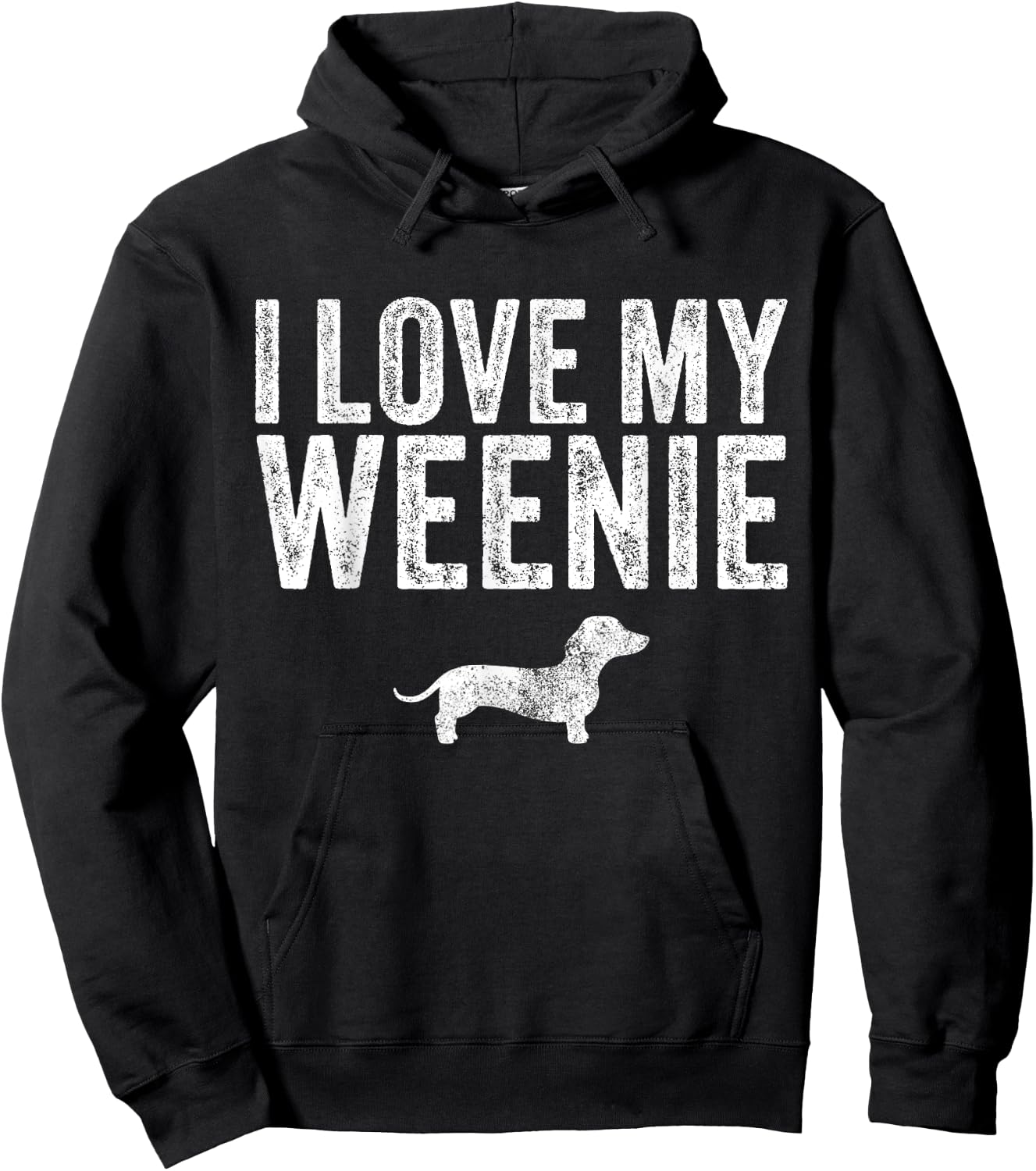 Dachshund Dog I Love My Weenie Dad Mom Dog Lover Funny Women Hoodie - Hoodie | Black