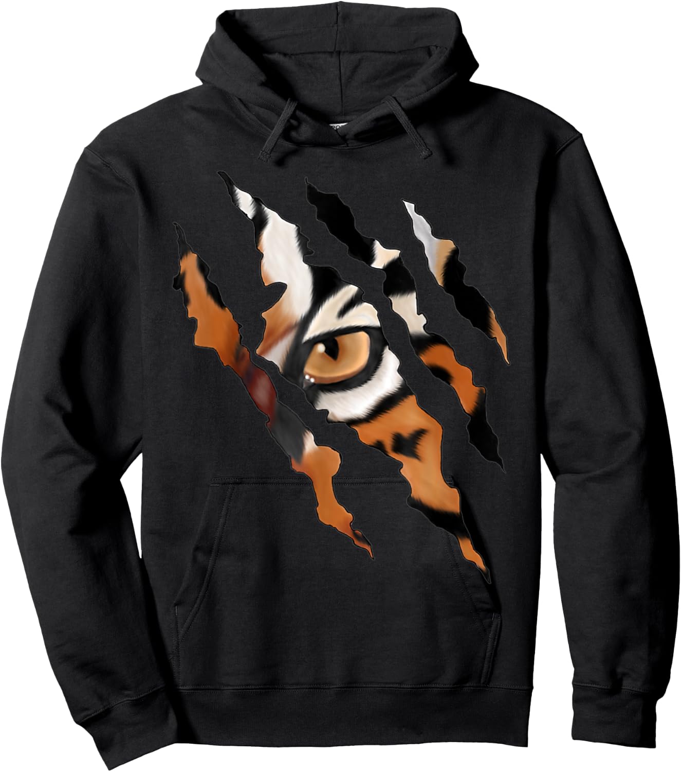 Fearless Tiger Cat Eye Claw Women Girls Kids Hoodie - Hoodie | Black