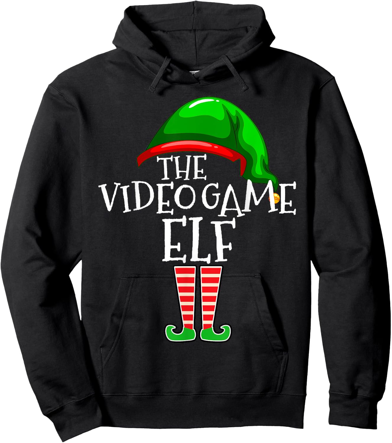 Video Game Elf Group Matching Family Christmas Gamer Hoodie - Hoodie | Black