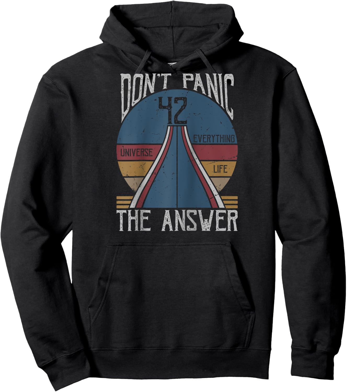 42 Answer to Life The Universe And Everything Don't Panic Raglan Baseball Hoodie - Hoodie | Black
