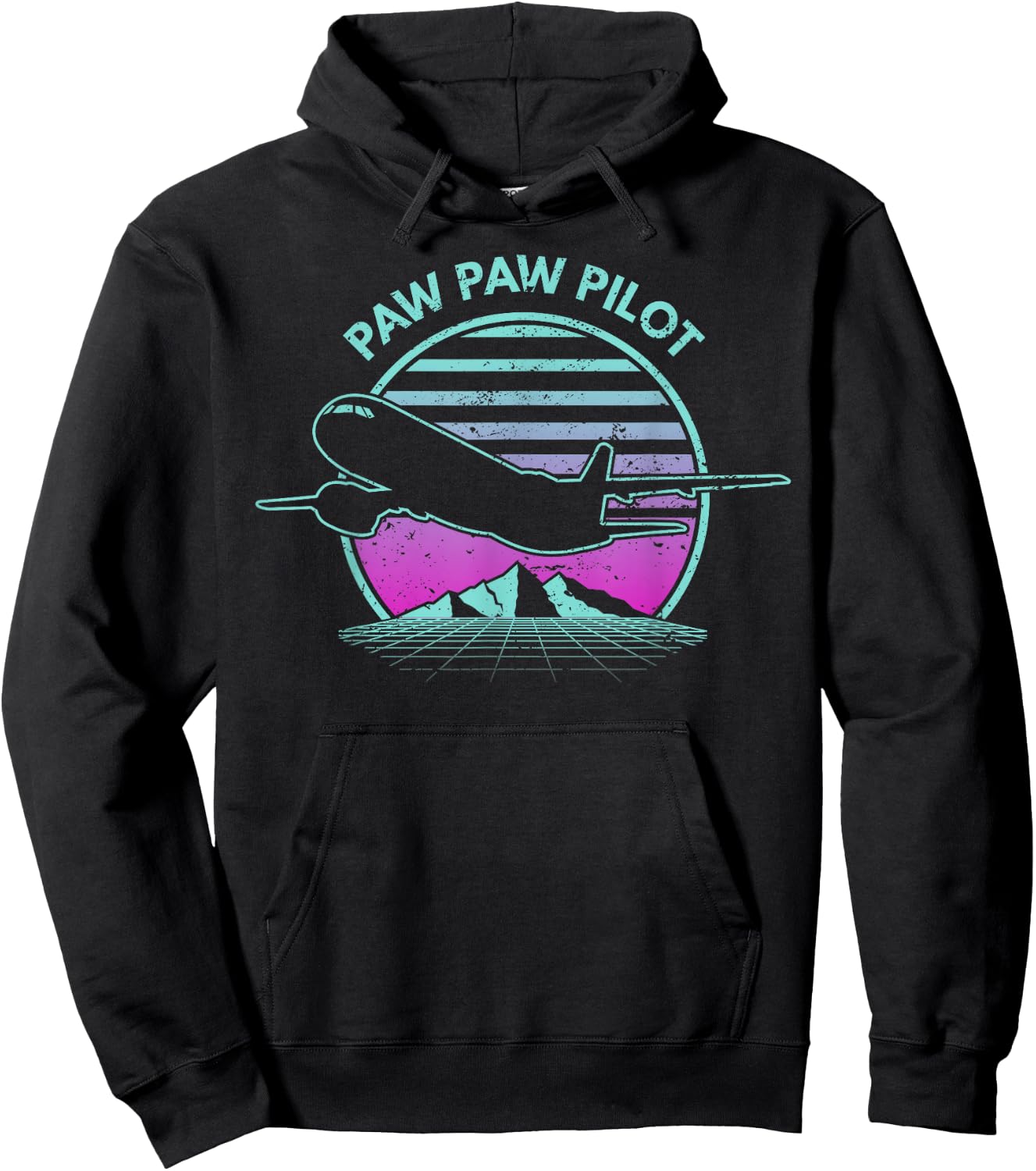 Paw Paw Pilot Father's Day Retro Pilot Aviation Hoodie - Hoodie | Black