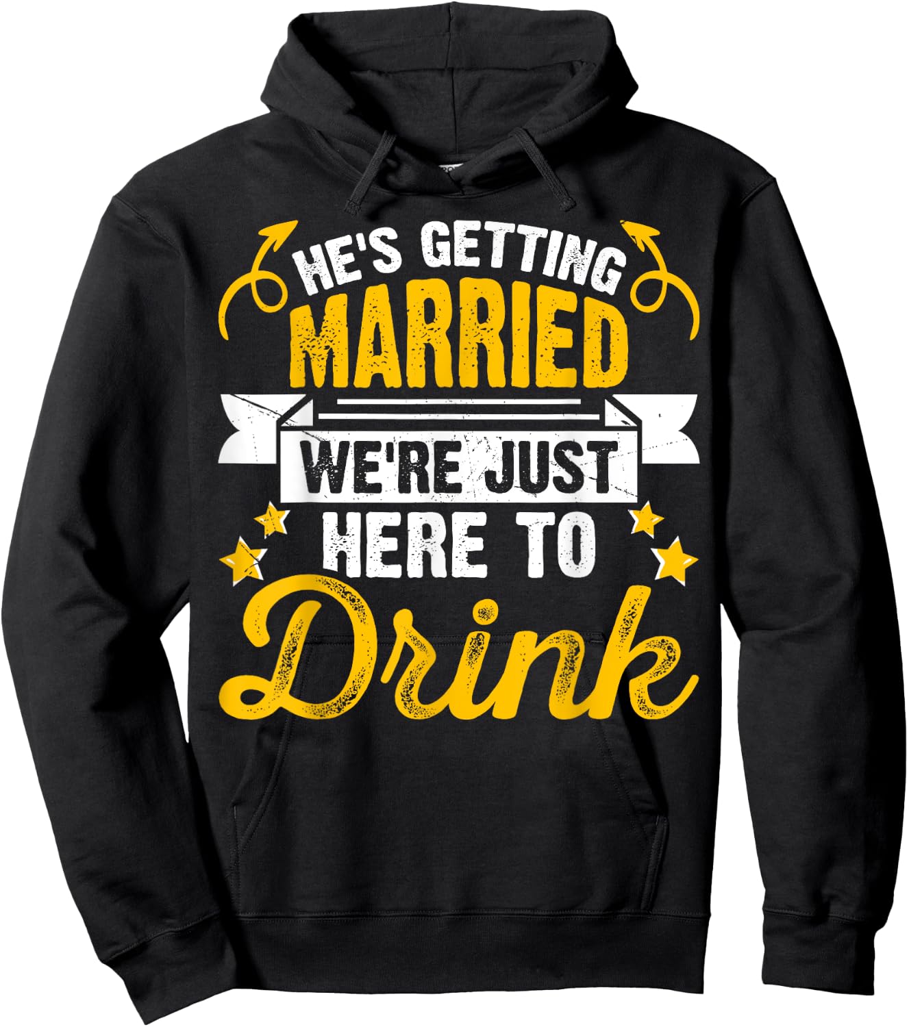 Funny Bride Groom Wedding Bachelor Bachelorette Party Hoodie - Hoodie | Black