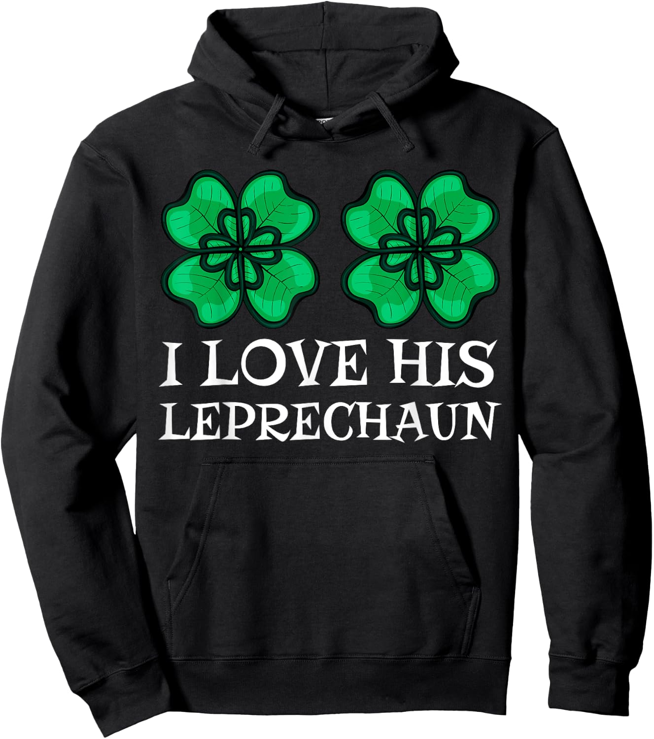 I Love His Leprechaun Irish St Patricks Day Couple Matching Hoodie - Hoodie | Black
