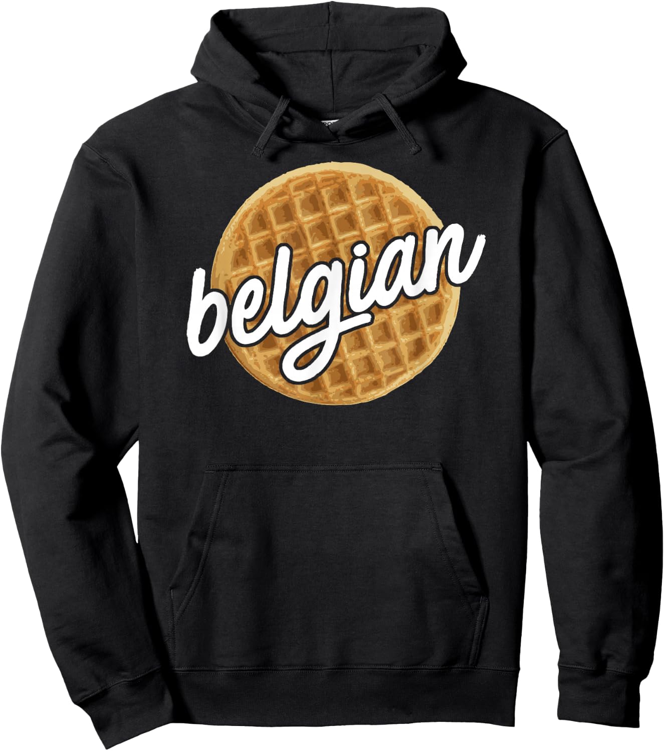 Funny Waffle Belgian Foodie Gift Hoodie - Hoodie | Black