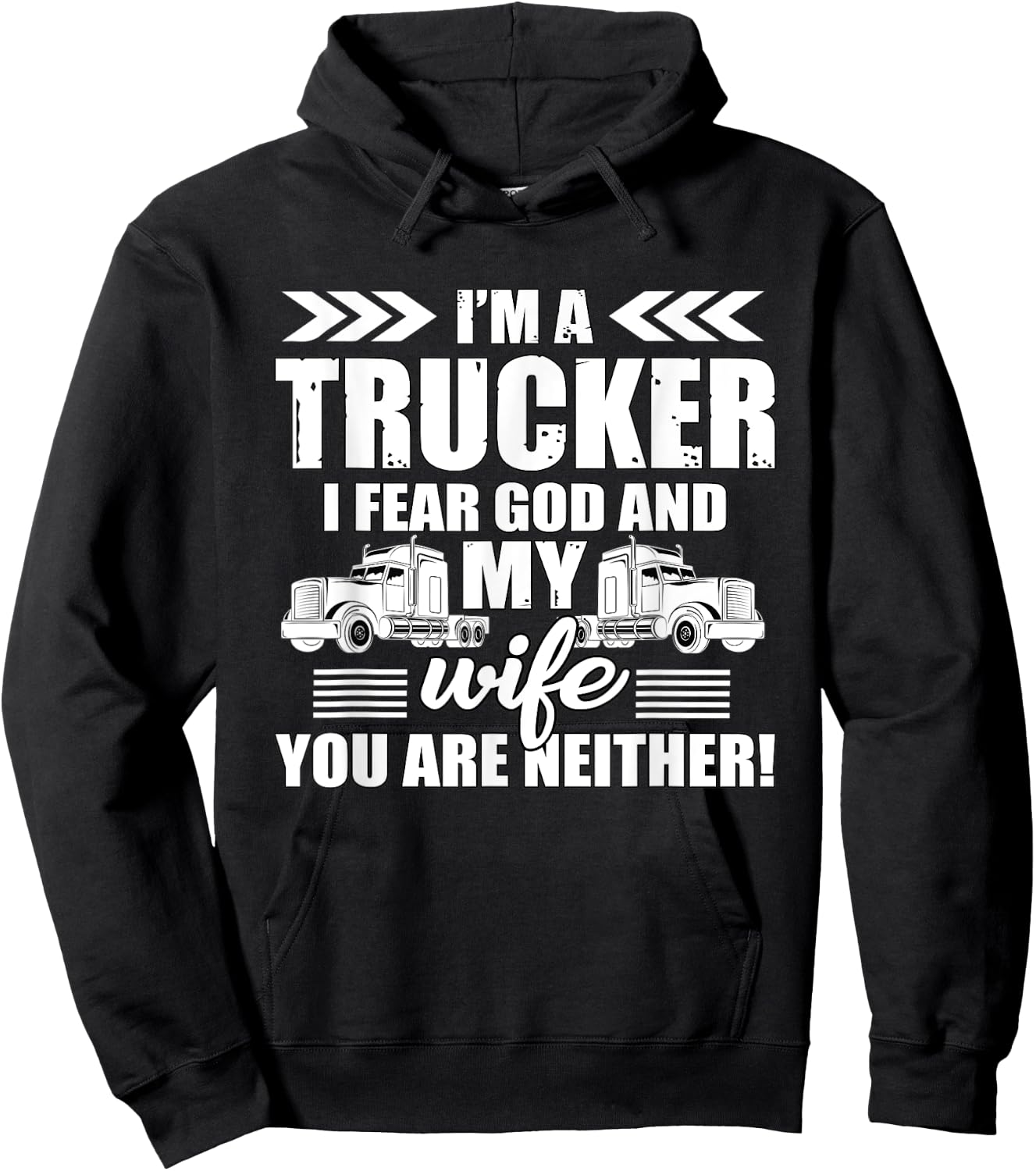 Truck Driver Gift Husbands Semi Big Rig Trucking Trailer Hoodie - Hoodie | Black