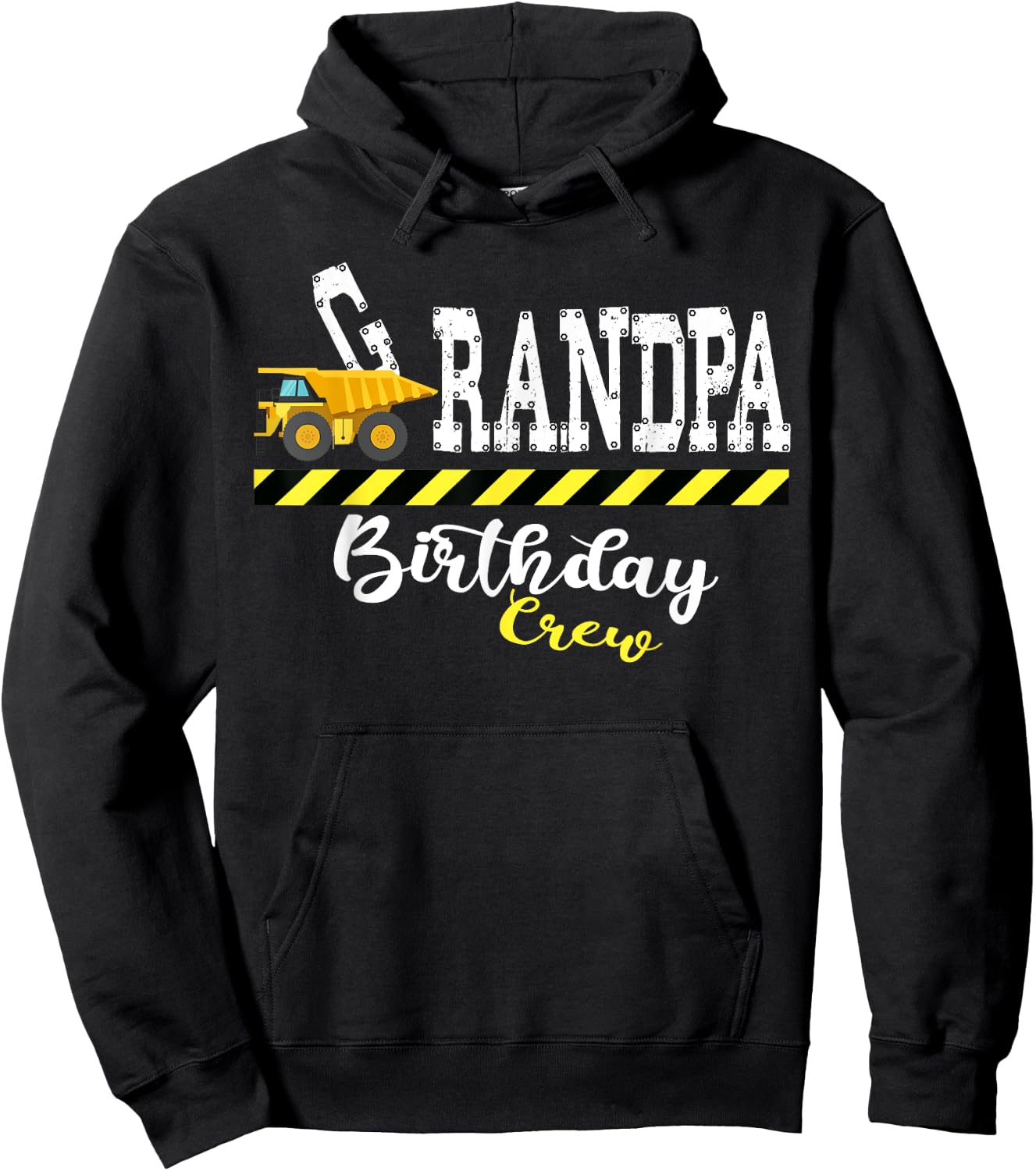 B-Day Grandpa Birthday Crew Construction Birthday Party Hoodie - Hoodie | Black