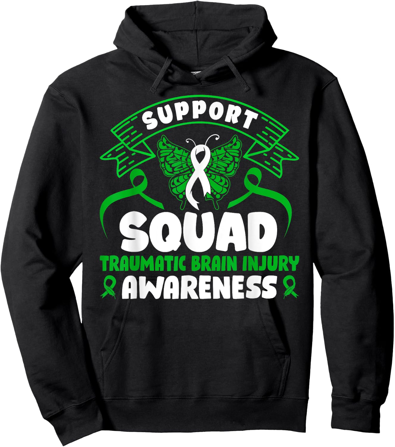 Support TBI Support Squad Traumatic Brain Injury Awareness Hoodie - Hoodie | Black
