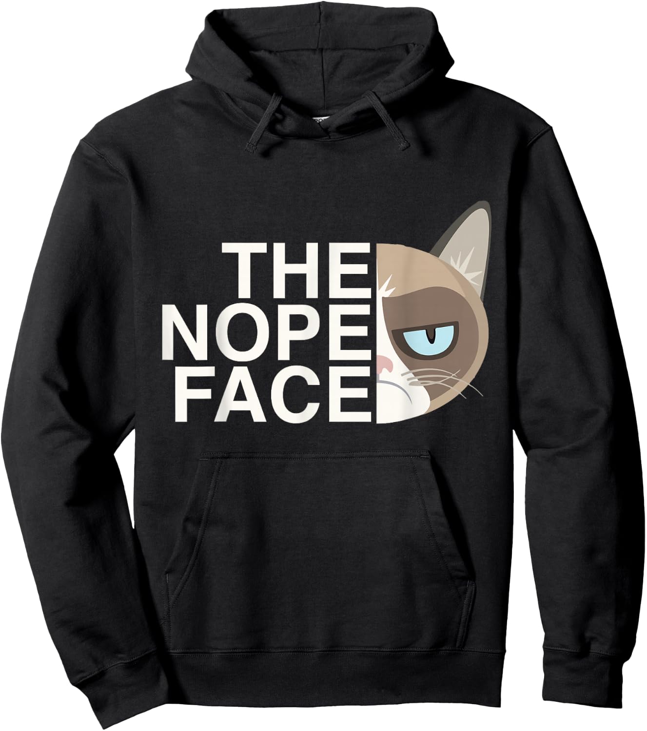 The Nope Face | Funny Lazy Cat Joke & Women Hoodie - Hoodie | Black