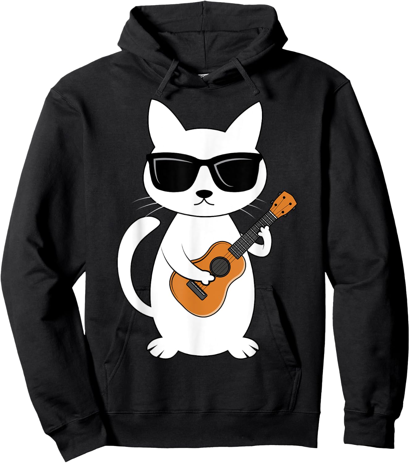Ukulele Cat Ukulelist String Instrument Hoodie - Hoodie | Black