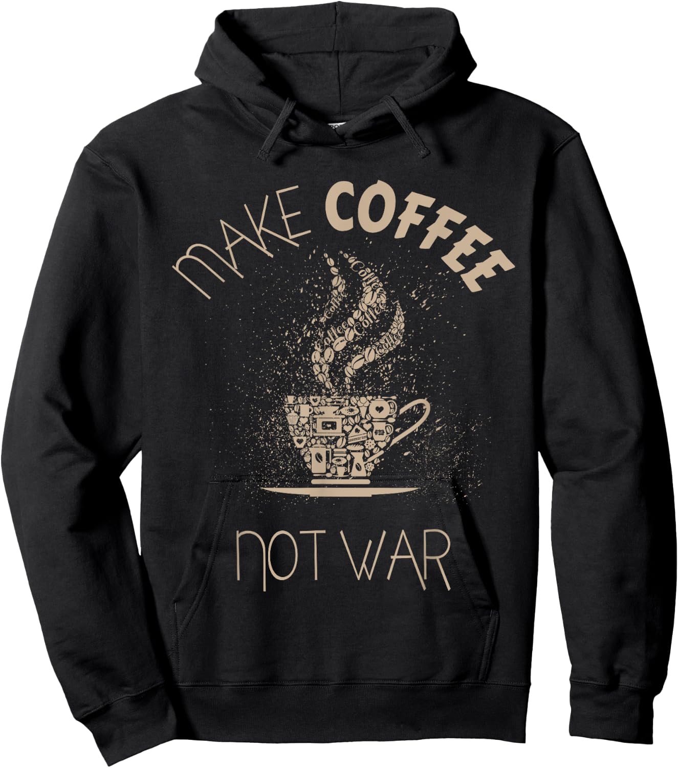 Make Coffee Not War Hoodie - Hoodie | Black