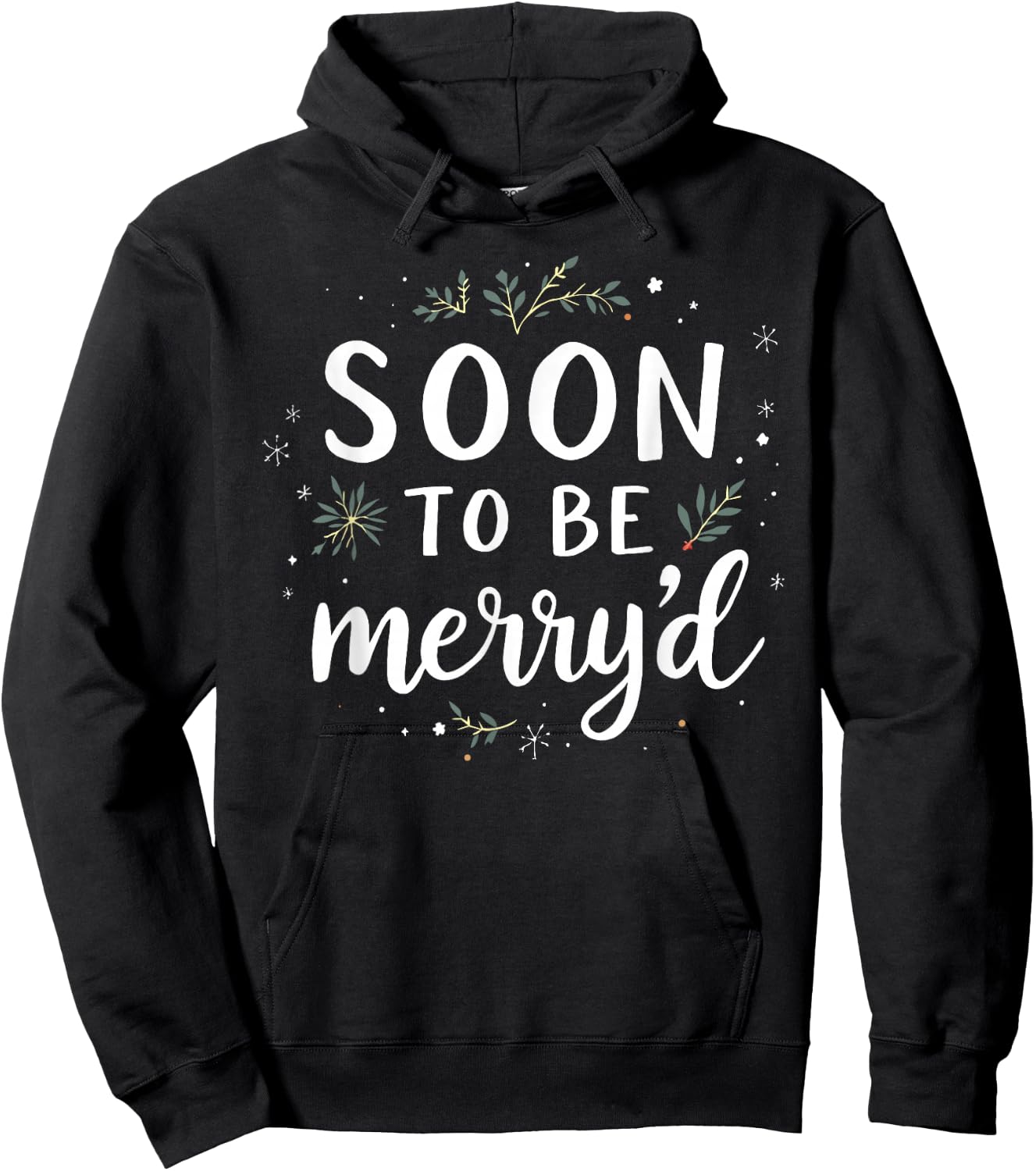 Soon to Be Merry'd Christmas Engaged Fiance Santa Couples Hoodie - Hoodie | Black