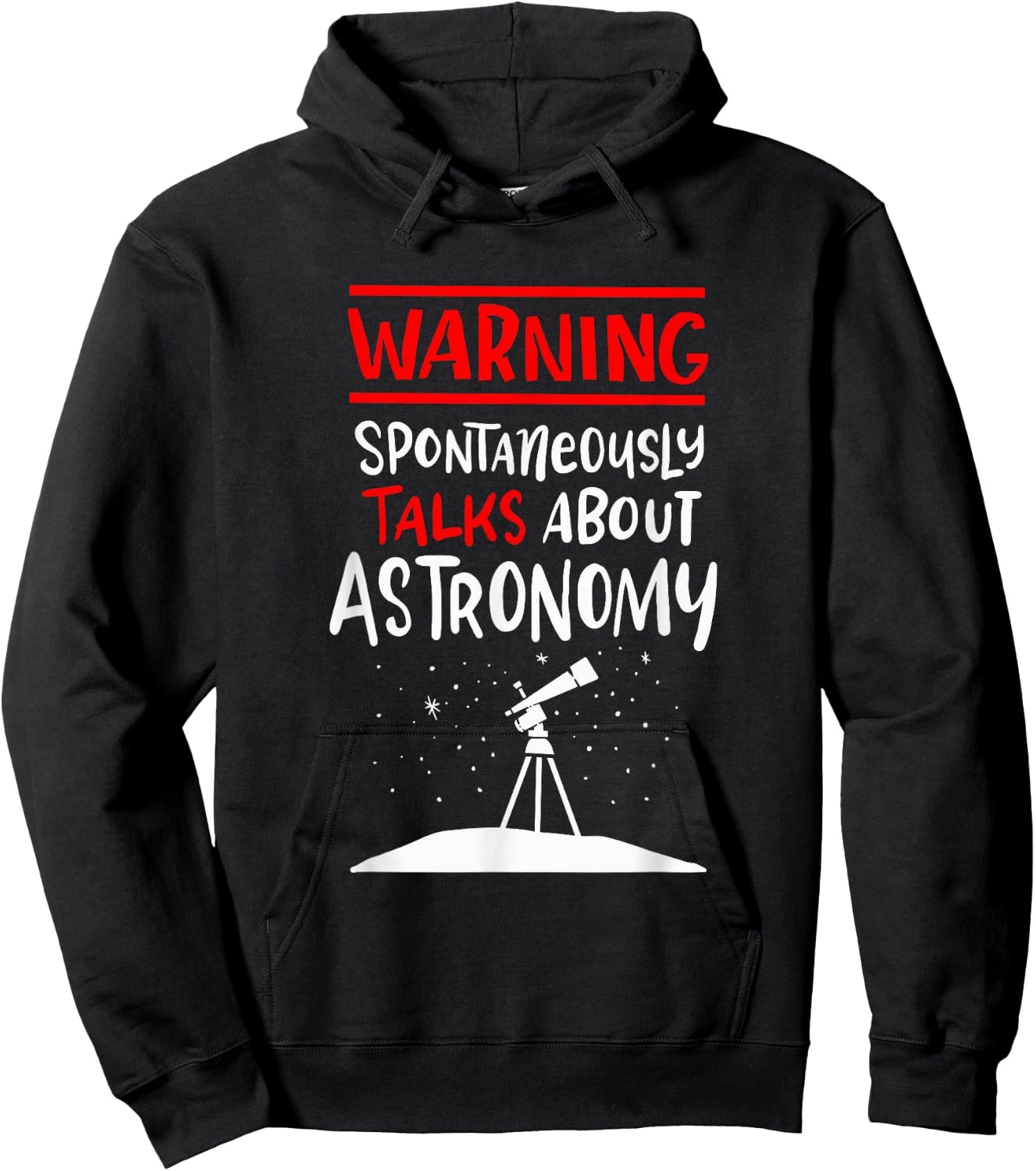 Vintage Astronomer Saying - Nerdy Retro Telescope Space Hoodie - Hoodie | Black