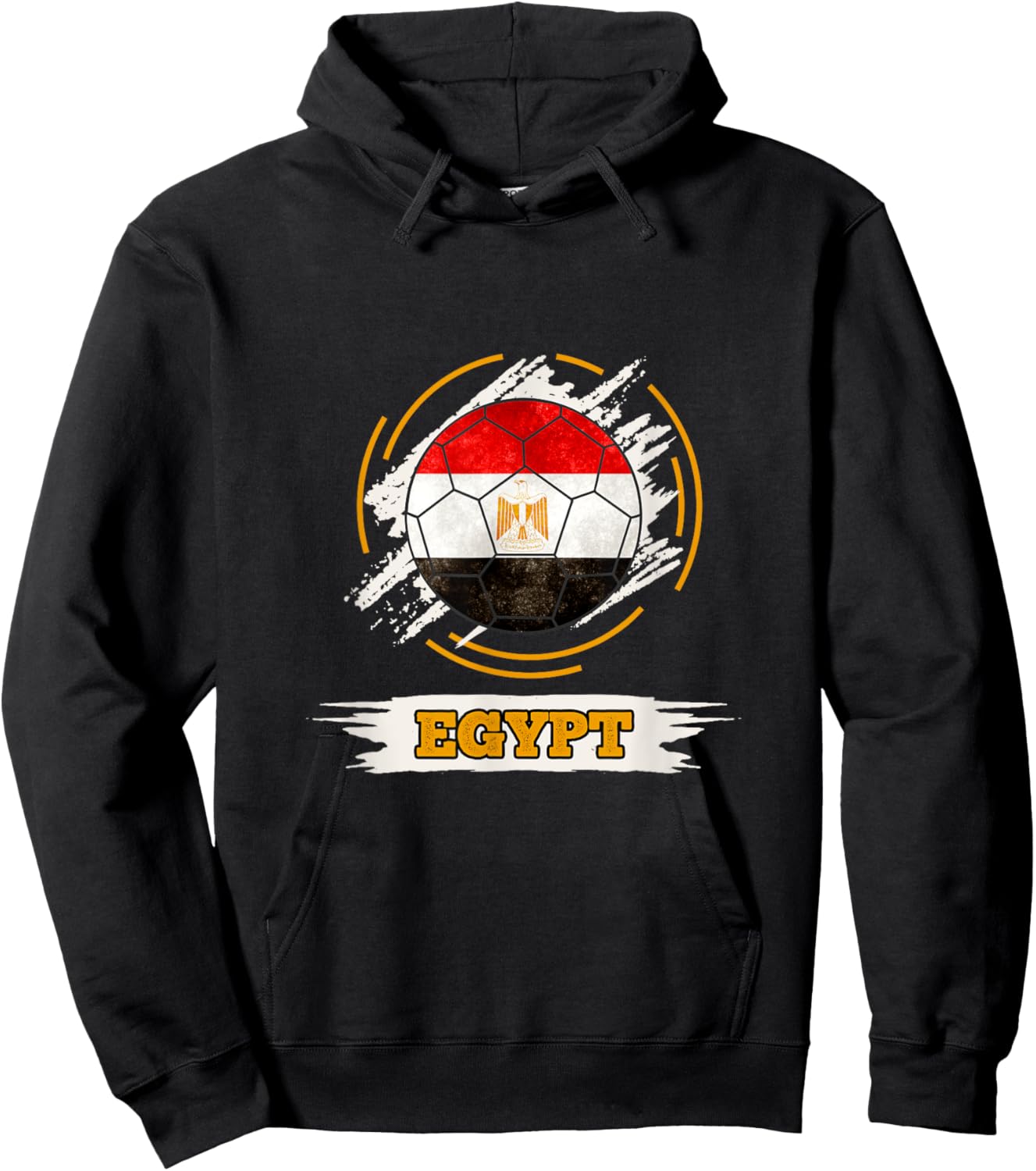 Soccer Country Flag Egypt (D003-0009) Hoodie - Hoodie | Black