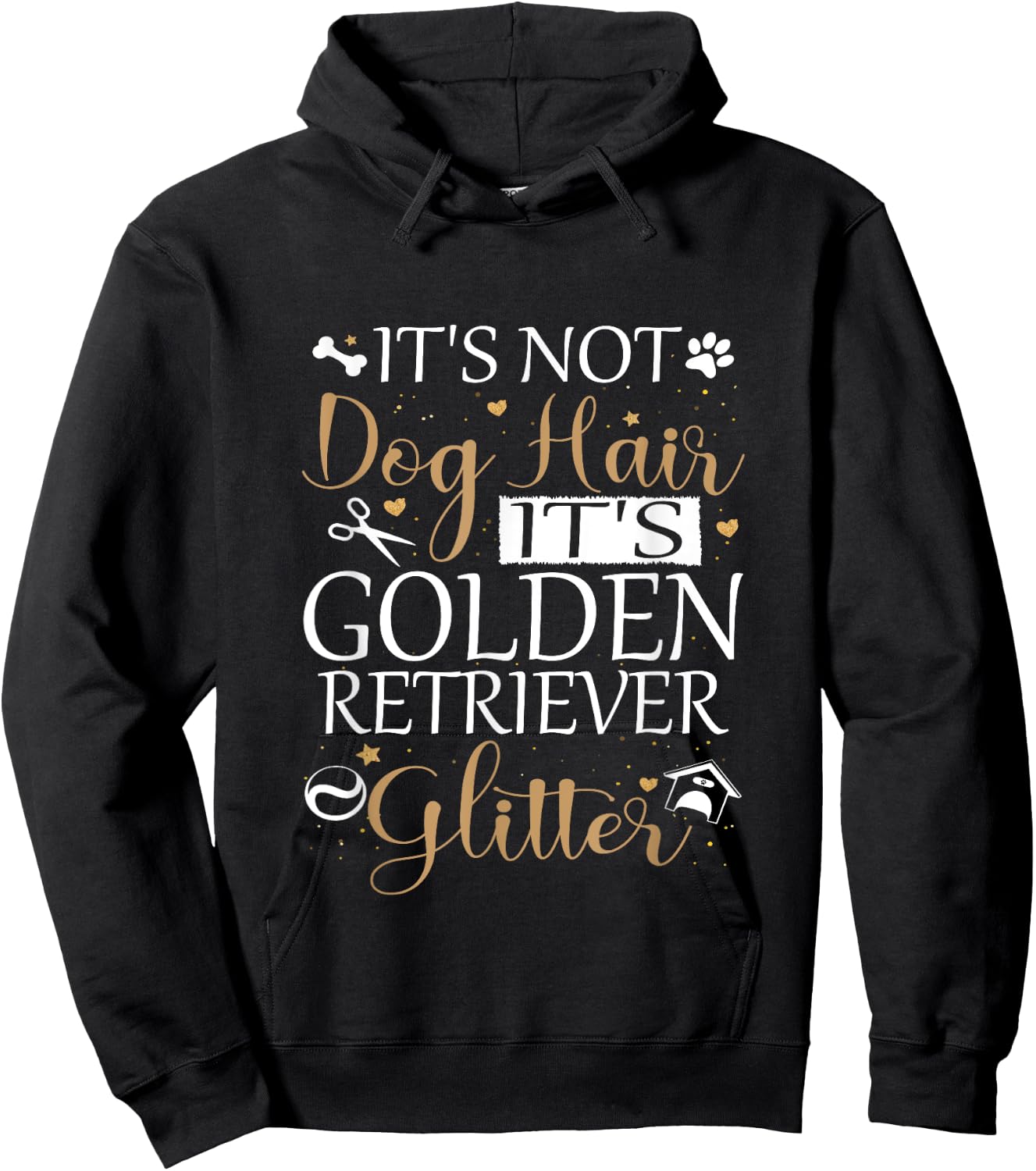 Not Dog Hair Its Golden Retriever Glitter Dog Owner Lover Hoodie - Hoodie | Black