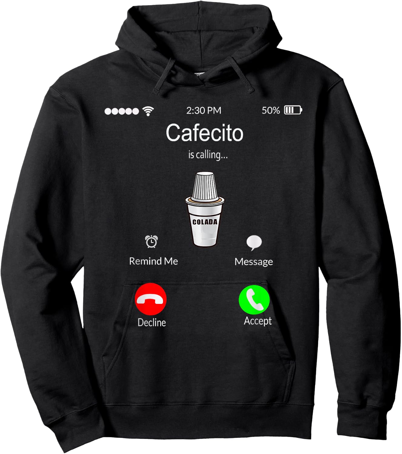 Funny Miami Cuban Coffee Cafecito Is Calling Hoodie - Hoodie | Black