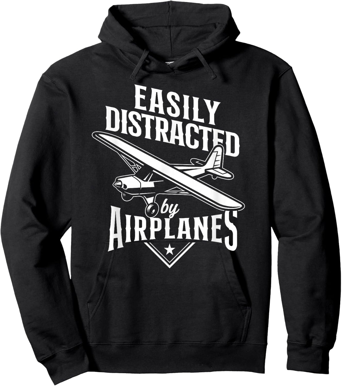Commercial Aircraft Aviation Plane Pilot HD0 -Adults, -Kids Black Vintage Small Easily Distracted By Airplanes Hoodie - Hoodie | Black