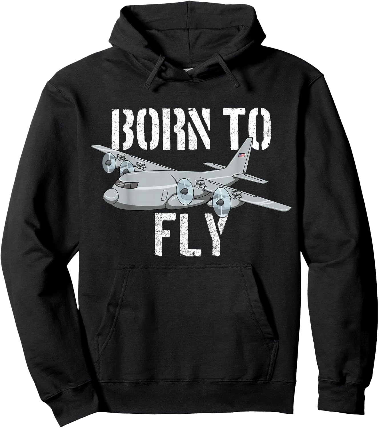 Born To Fly C-130 Military Airplane Flying C130 Hercules Hoodie - Hoodie | Black